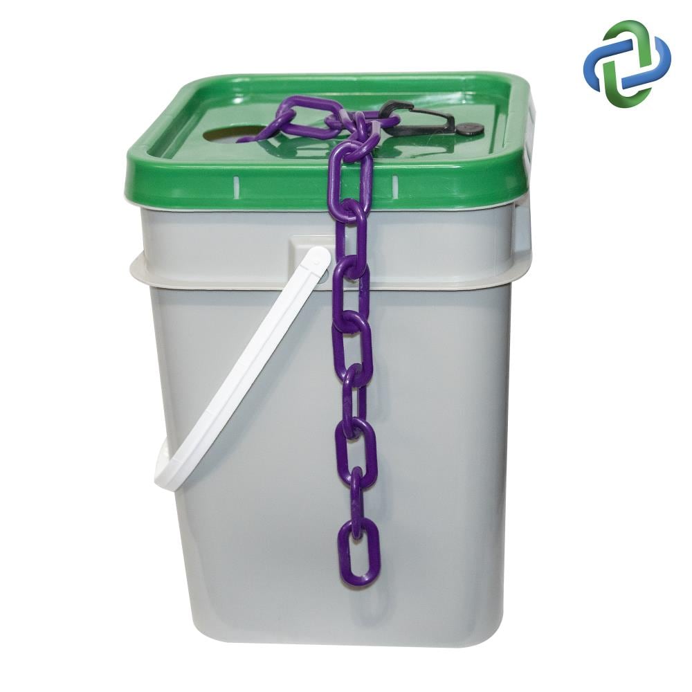 Mr. Chain 50023-P 2 In. (#8, 51Mm) X 160 Ft. Purple Plastic Barrier Chain In A Pail