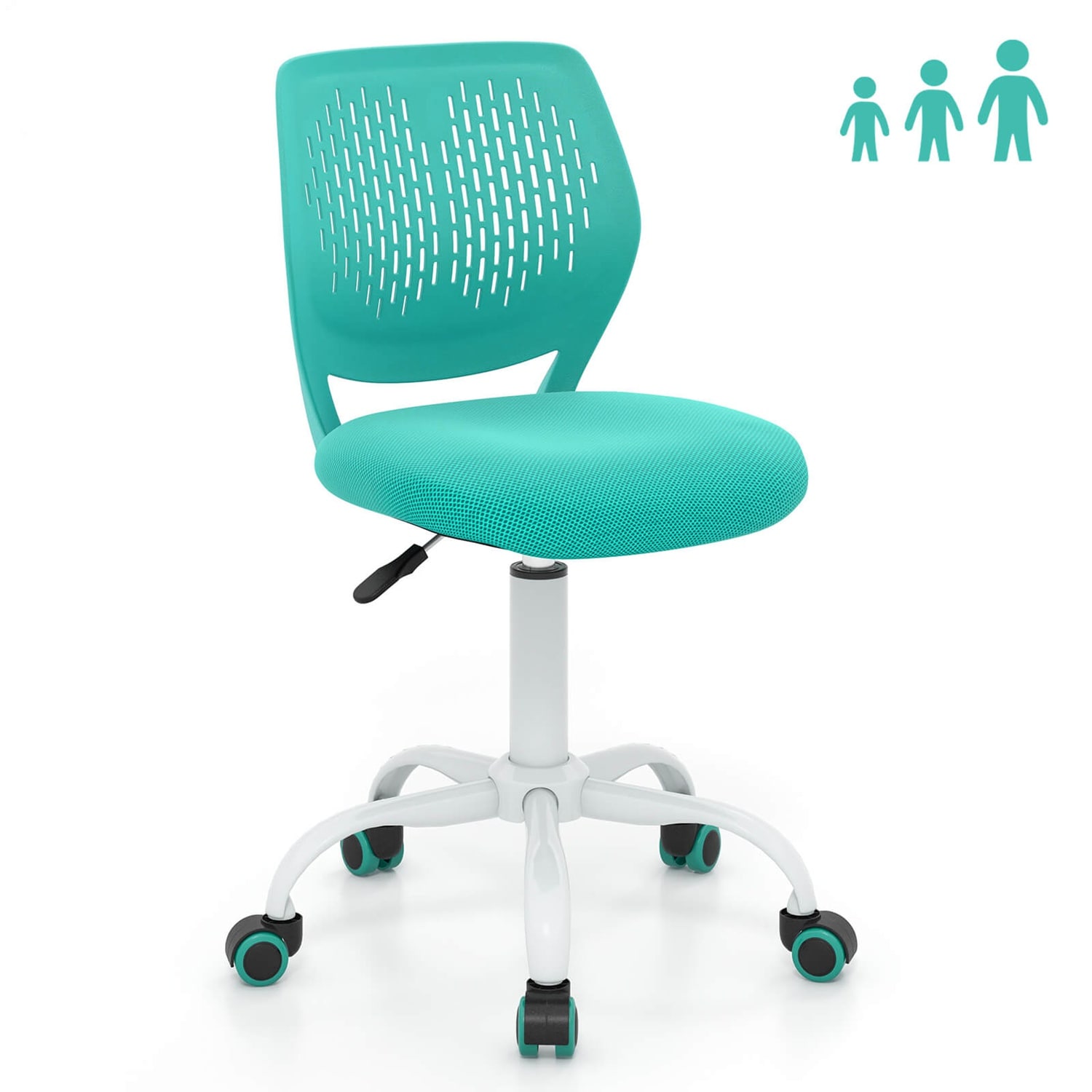 Costway CSHY000904 Kids Desk Chair Ergonomic Swivel Children Mesh Study Height Adjustable Turquoise