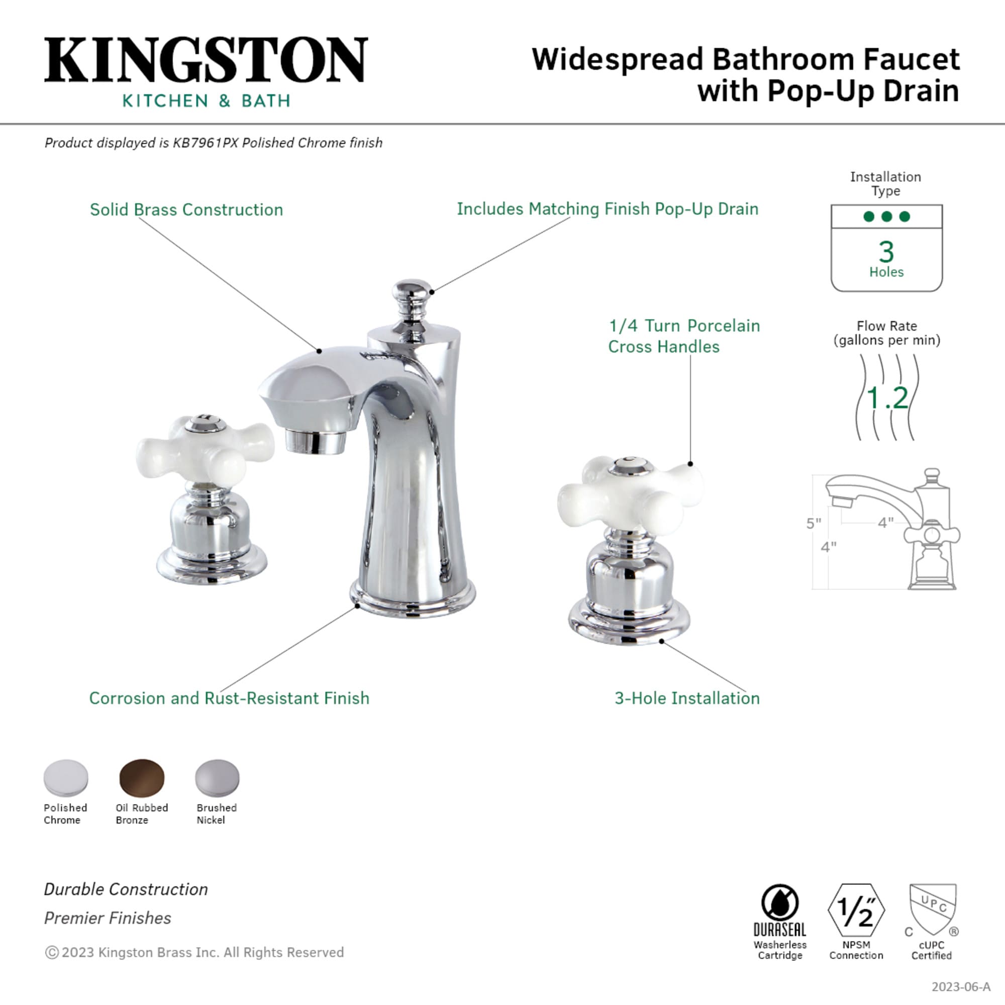 Kingston Brass WLKB7961PX Lavatory-Faucets - View #3