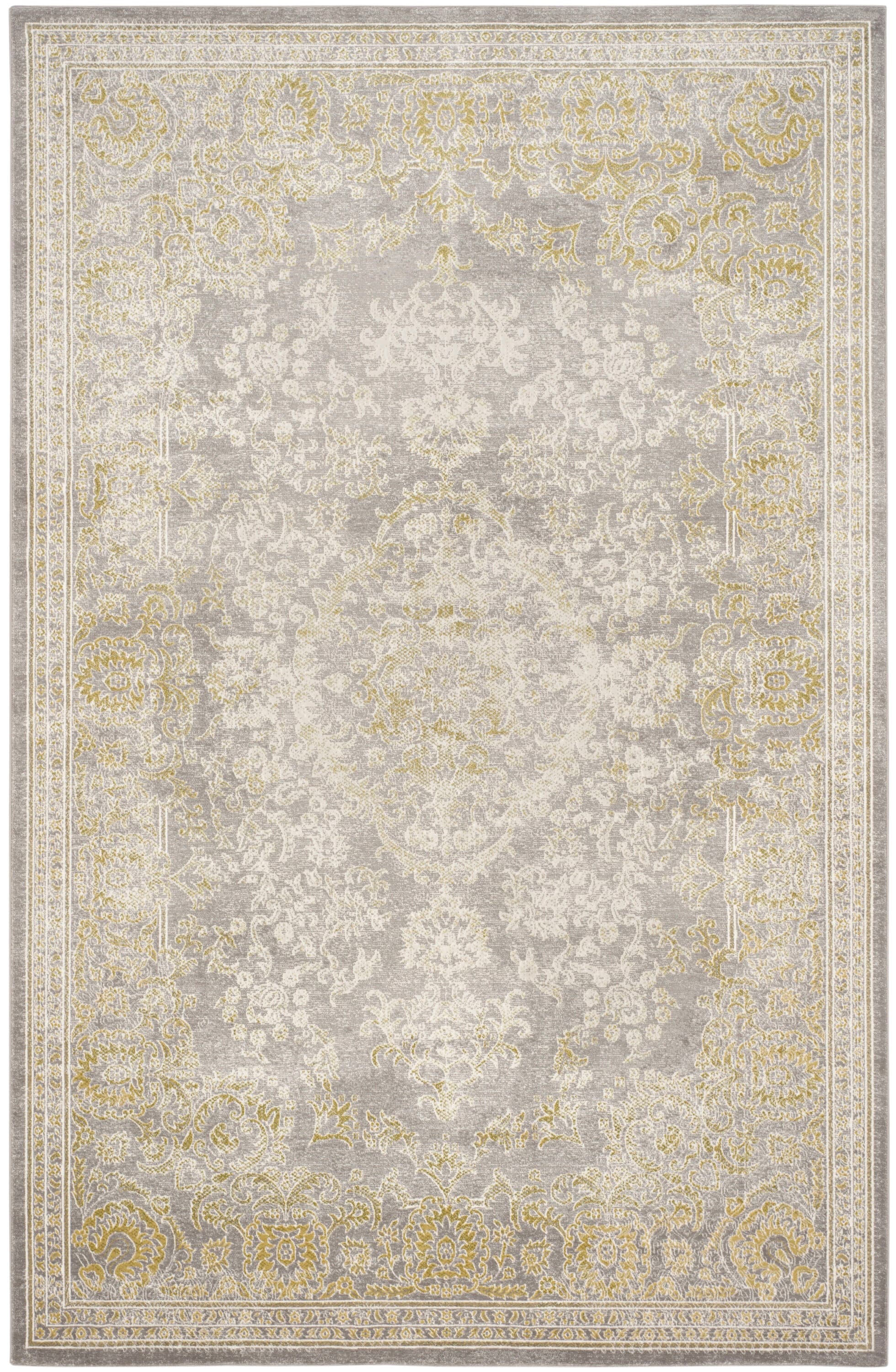 Reversible Gray Synthetic 9' x 12' Easy Care Area Rug
