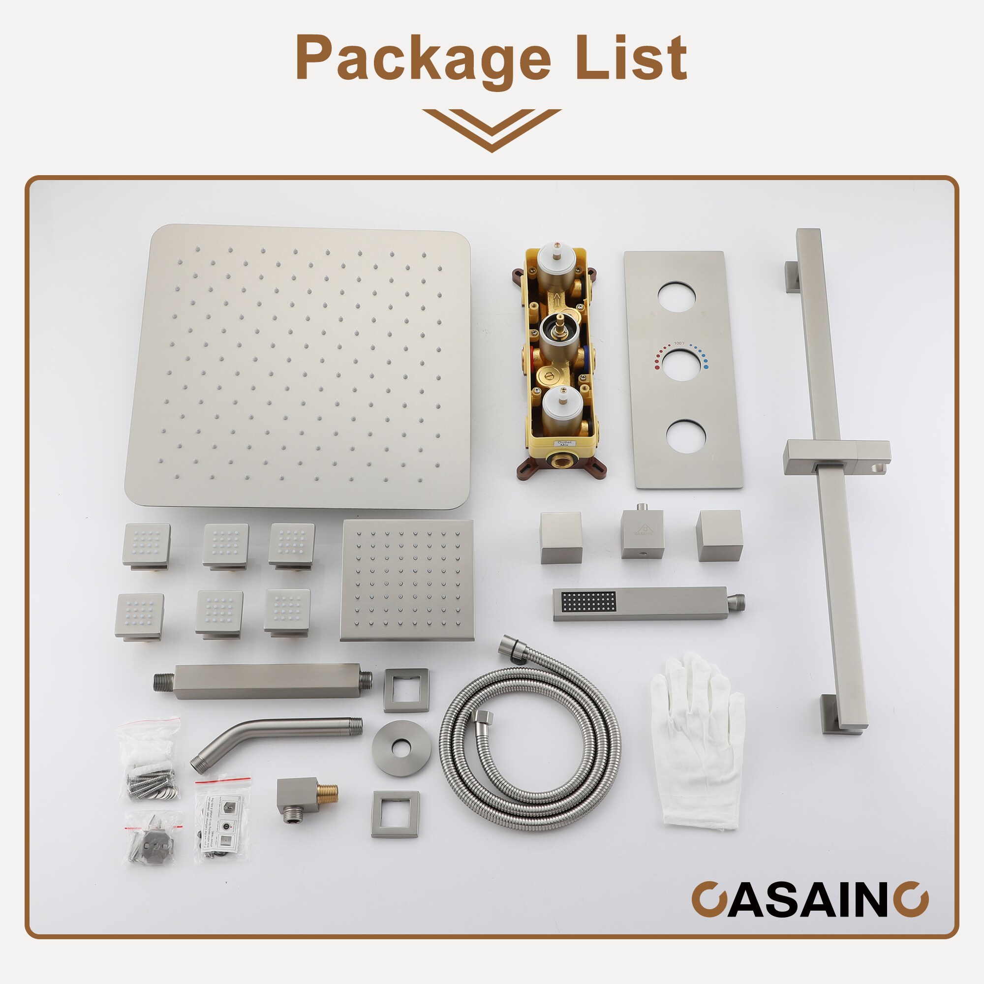 CASAINC KCHS0019-16BN Showerhead-Bar-Panels - View #5