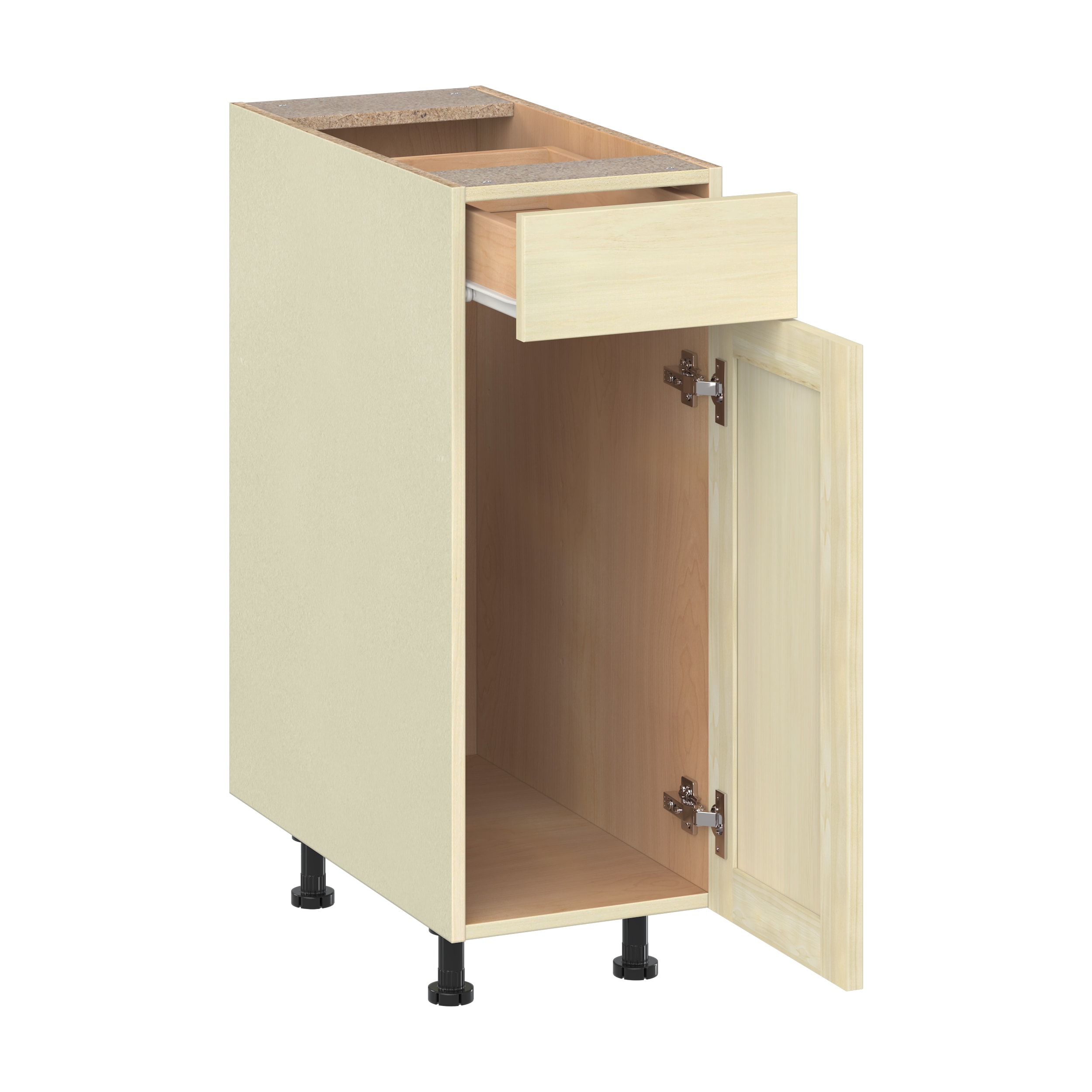 Project Source Omaha Unfinished 60-in W x 34.5-in H x 24.5-in D Unfinished Poplar Sink Base Ready to Assemble Cabinet Recessed Panel Shaker Door