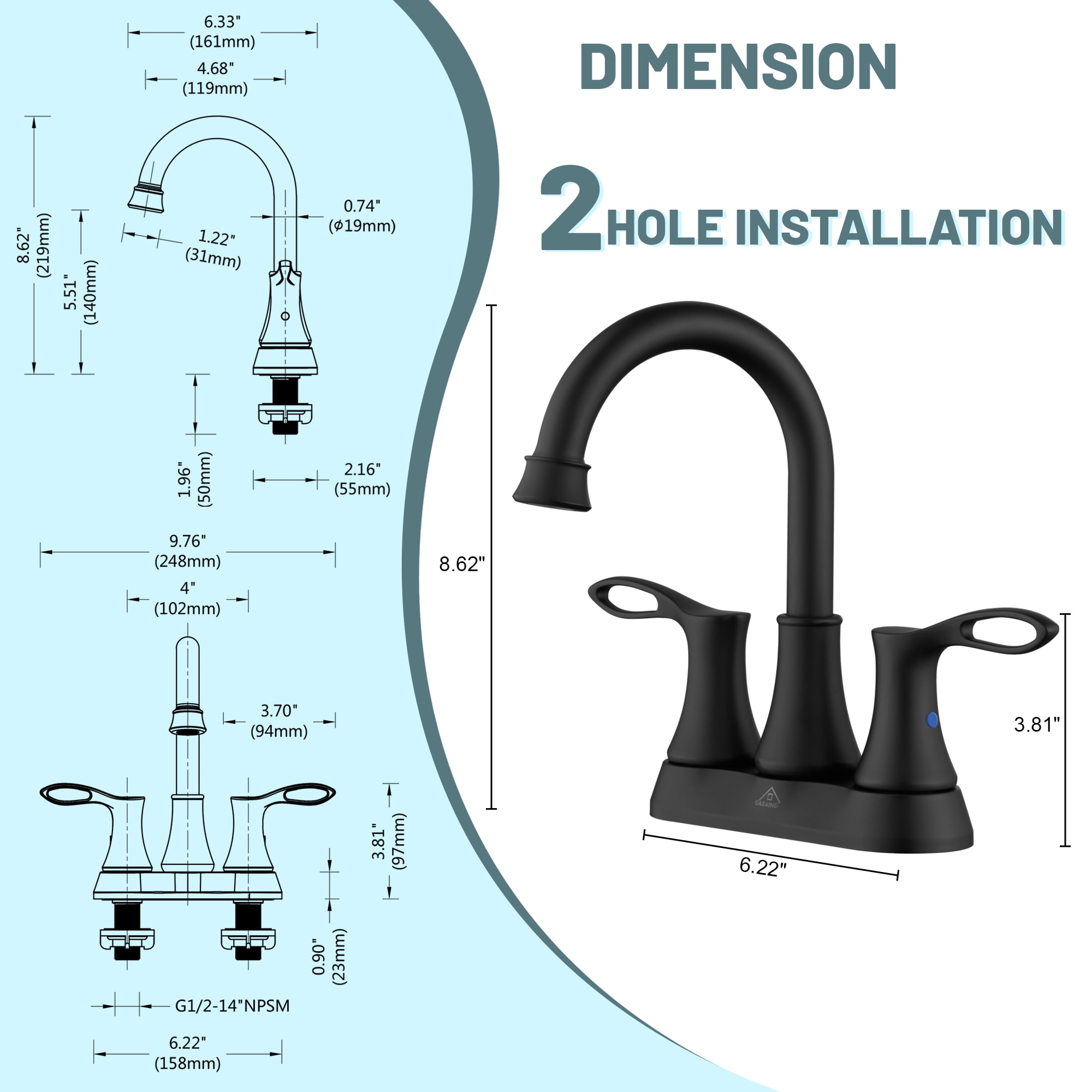 Clihome CL-LTC404ORB Lavatory-Faucets - View #11