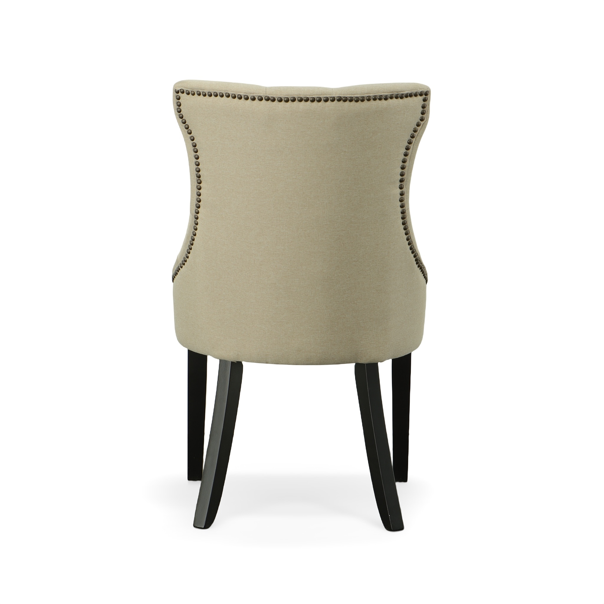 Julia Espresso Cream Linen High-Back Upholstered Side Chair