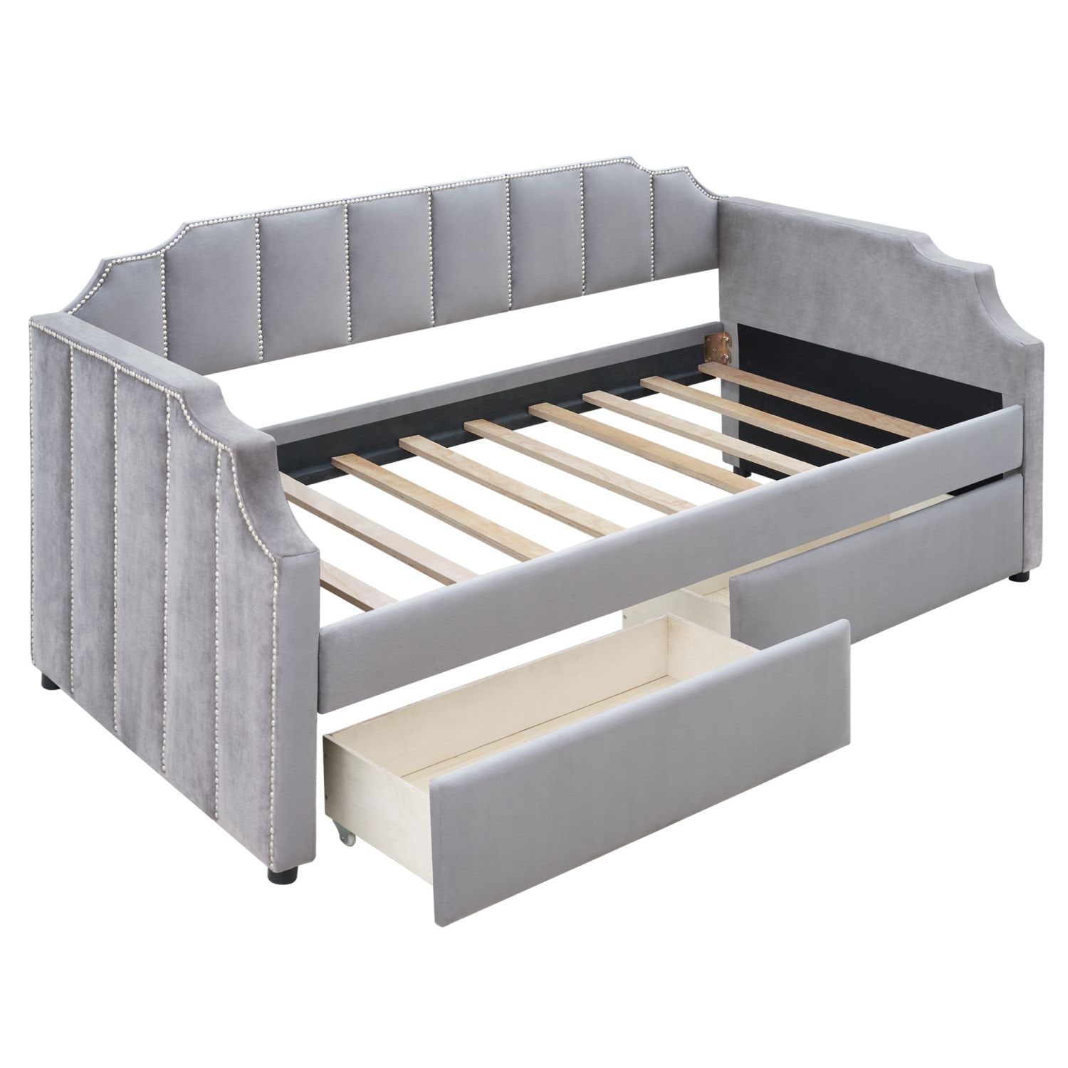 JASMODER Gray Twin Composite Platform Bed at Lowes.com