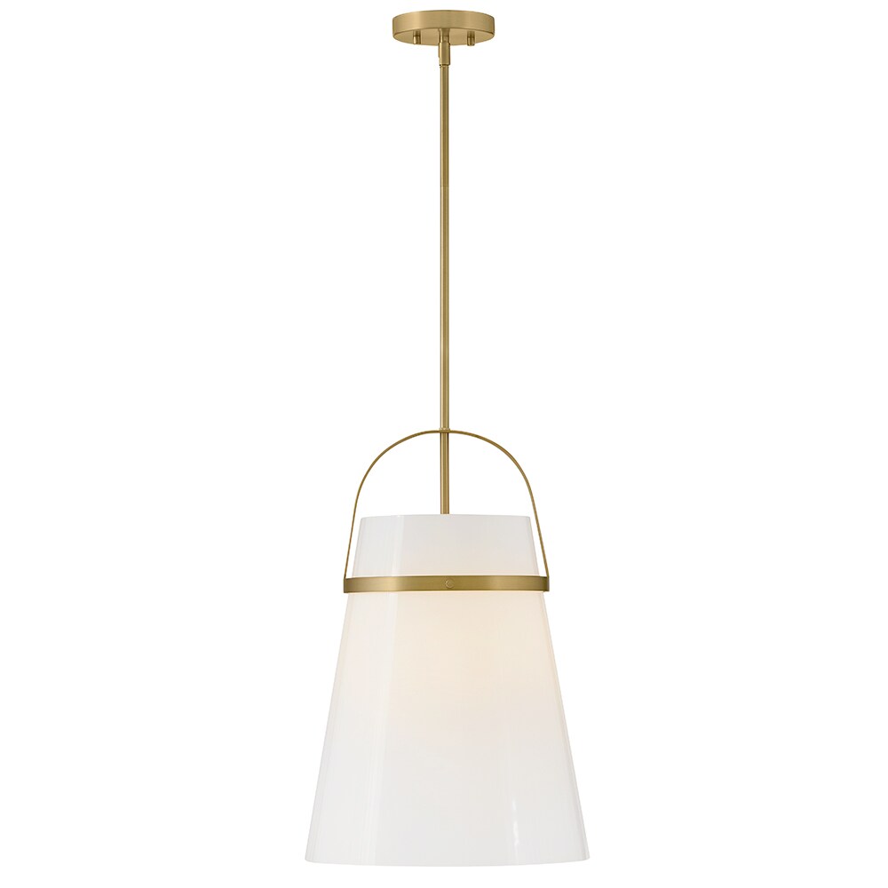 Lark 83054LCB Tori Lacquered Brass Modern/contemporary Opal glass Cone Medium Hanging Pendant light