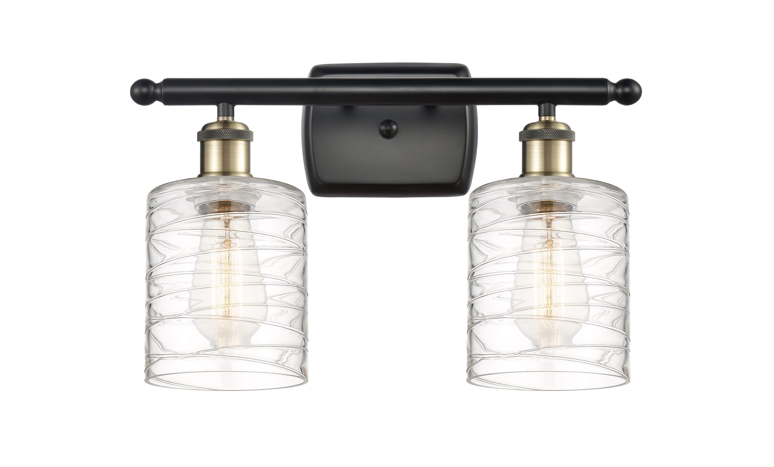 Cobbleskill 16-in 2-Light Antique Brass Industrial Vanity Light | - Innovations Lighting 516-2W-BAB-G1113