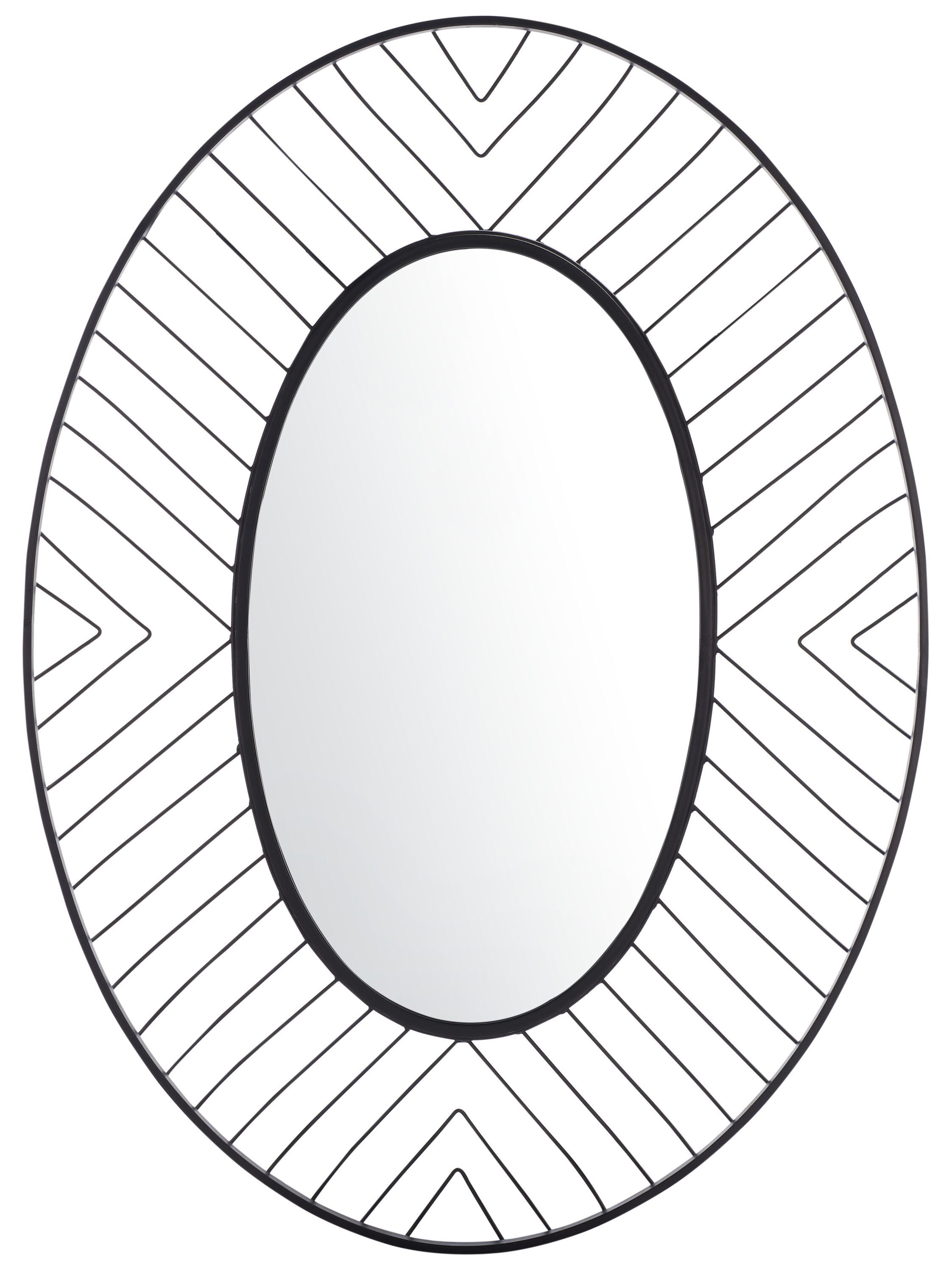 Safavieh MRR1043A Tanra 26.8-Inches W x 36.5 H Oval Black Framed Wall Mirror