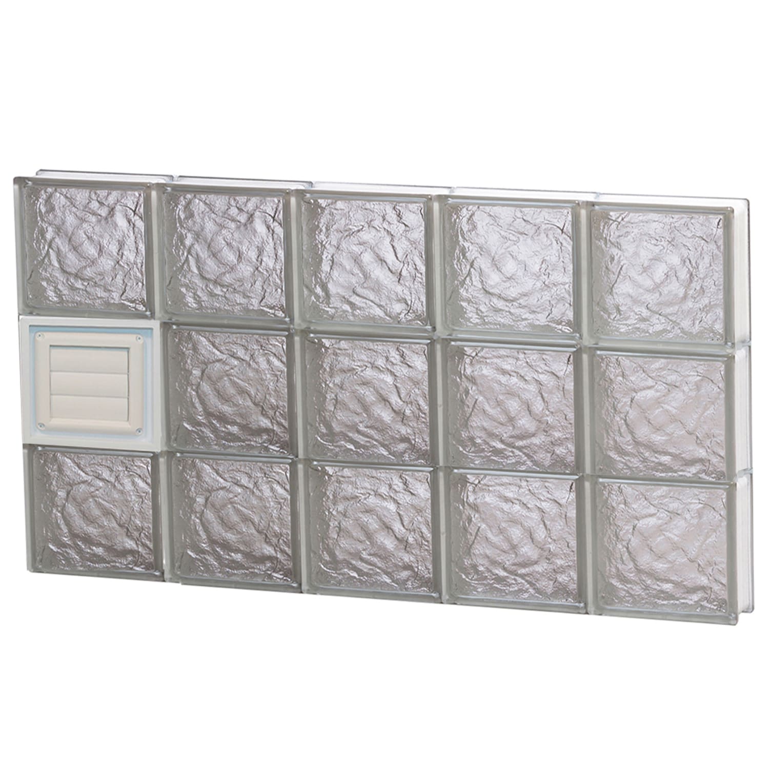 REDI2SET D4024IS Ice Glass 38-3/4-in x 23-1/4-in Frameless Replacement Dryer vent Glass Block Window