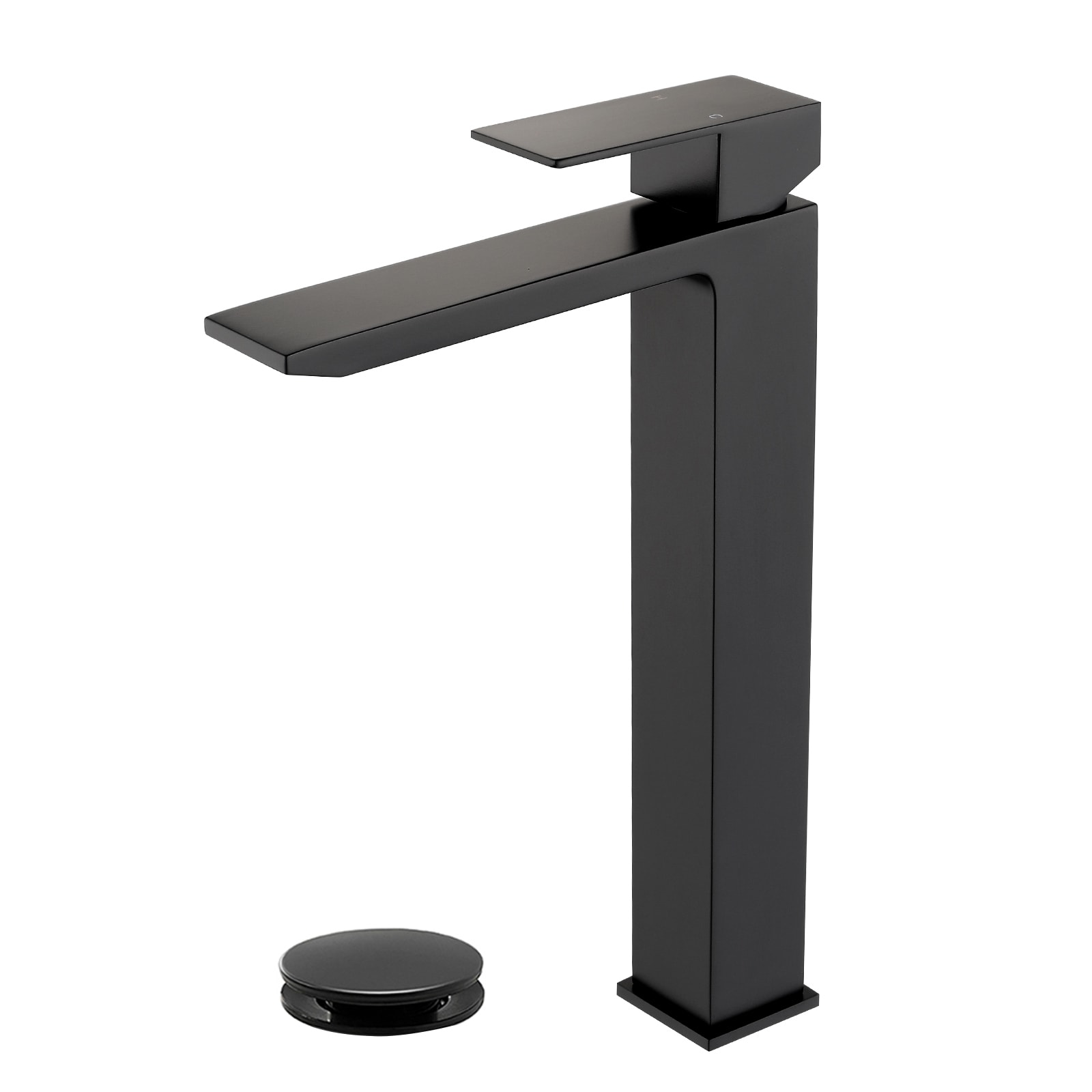 WELLFOR FH76135H-ORB-2 Matte Black Single hole 1-handle Waterfall Residential Handle Bathroom Sink Faucet with Drain