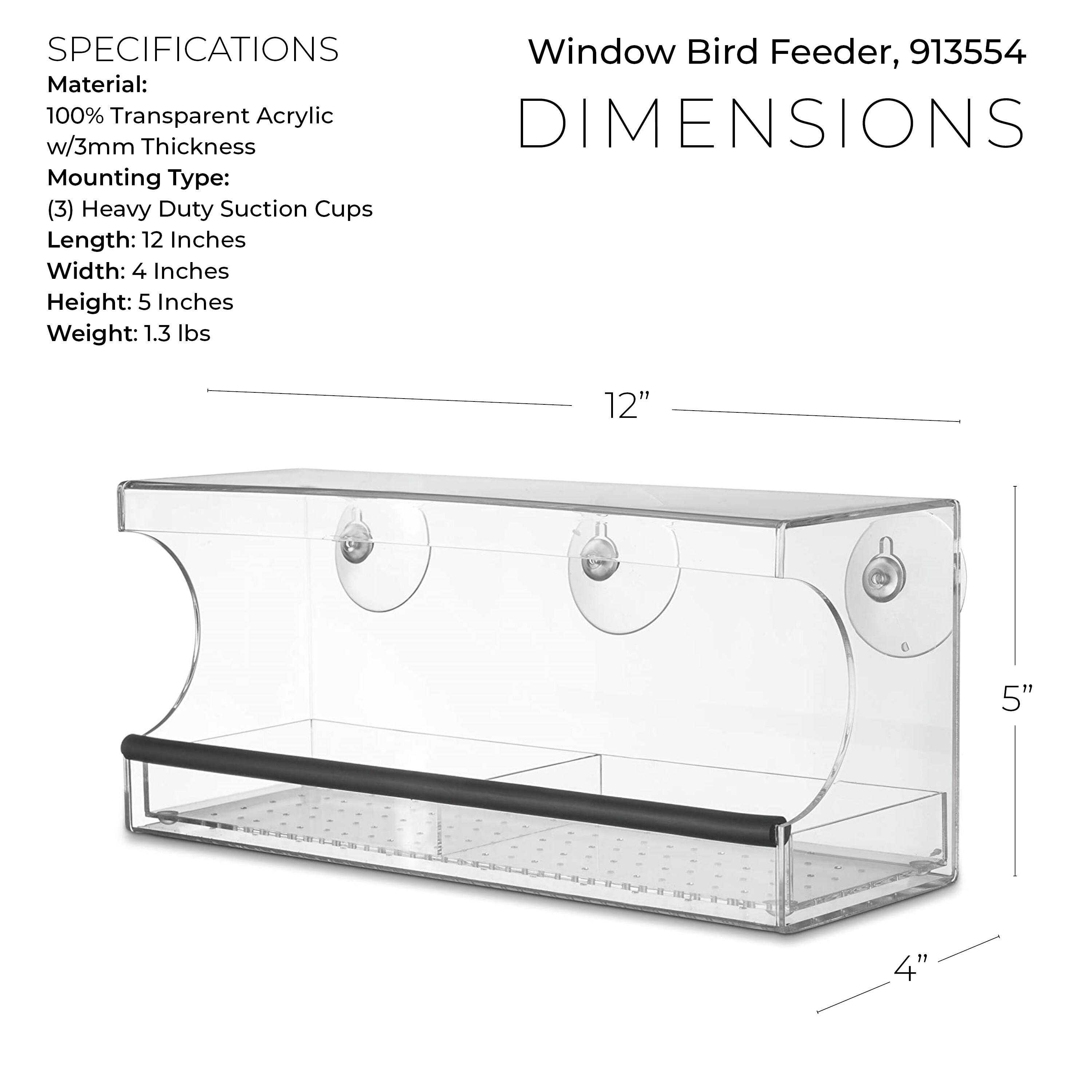 Style Selections Clear Acrylic Window-mount (suction Cup) Window Bird  Feeder- 0.625-lb Capacity