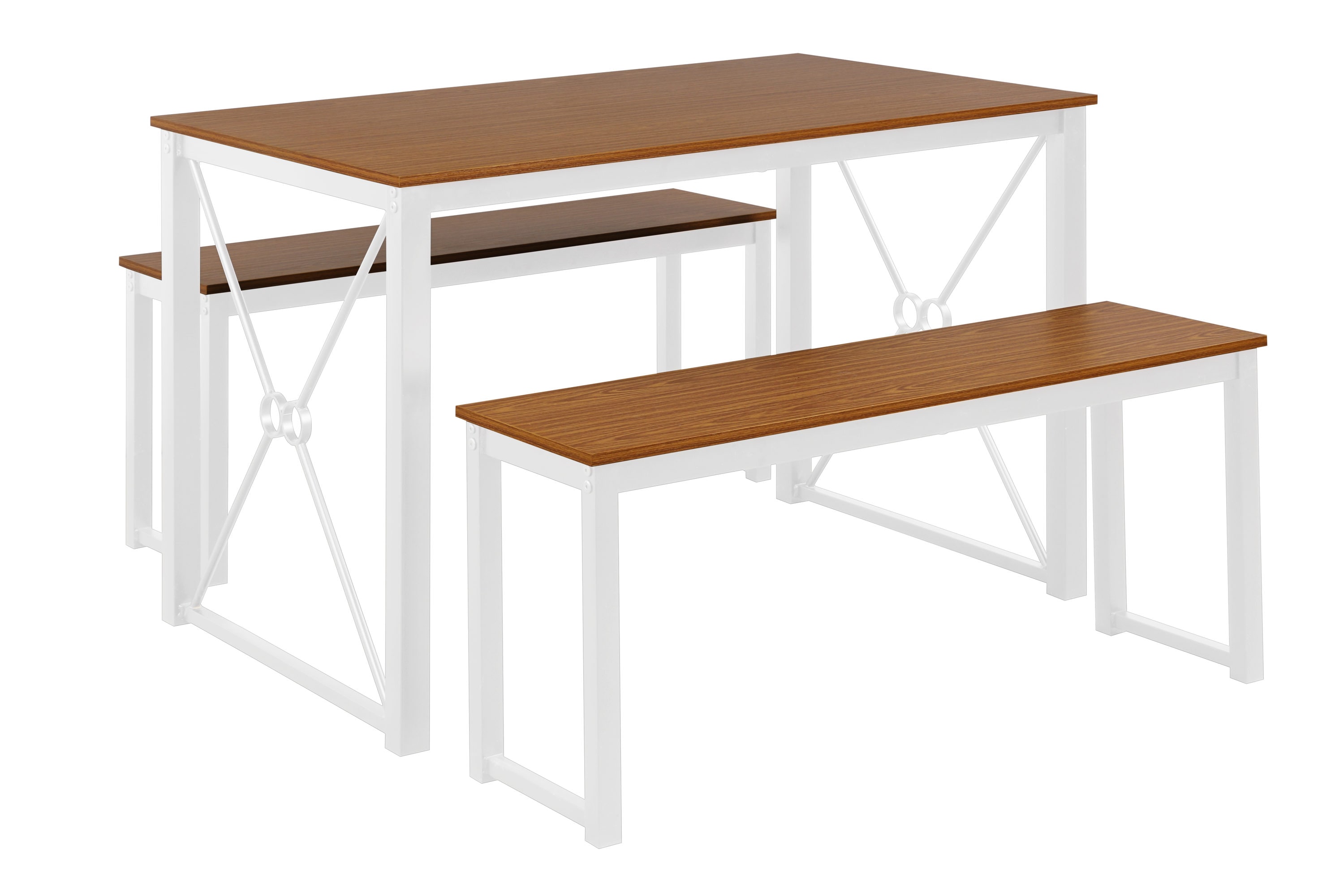 CASAINC IC-W42721326 White Contemporary/Modern Dining Table, Mdf with Metal Base 43-in L x 30-in H