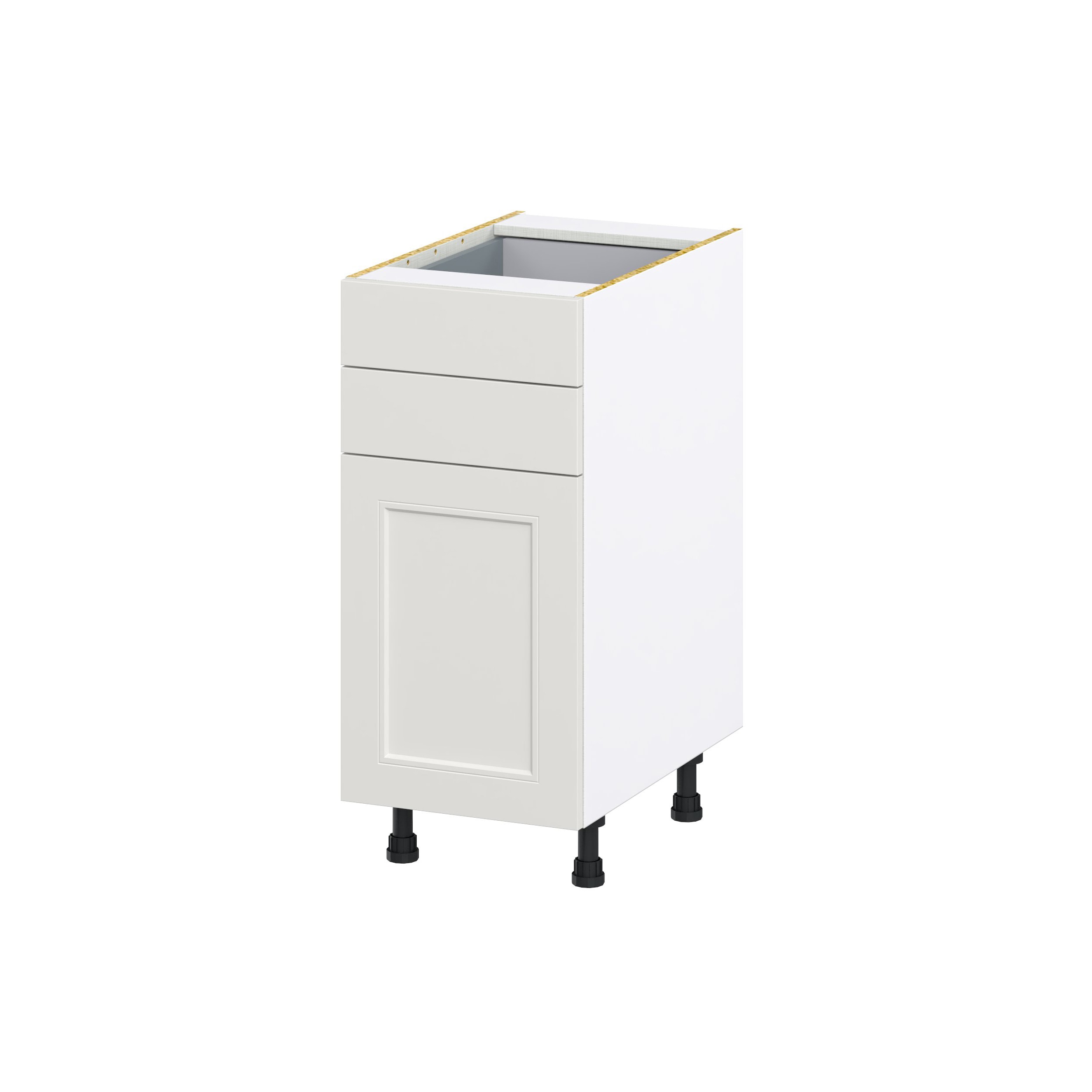 Hugo&Borg Belcourt 15-in W x 34.5-in H x 24-in D Gray Painted 2-Drawers Base Fully Assembled Cabinet (Recessed Panel Shaker Style)