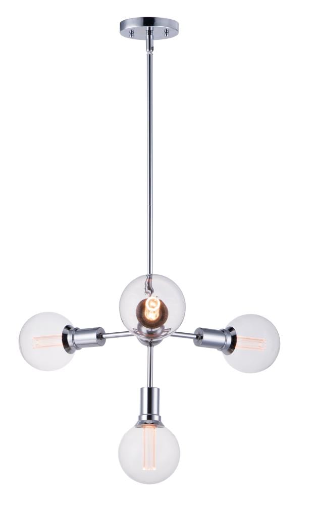 Maxim Lighting 11344PC/BUL-G40-CL Molecule 14-Light Polished Chrome Transitional White Glass Globe LED Hanging Pendant Light