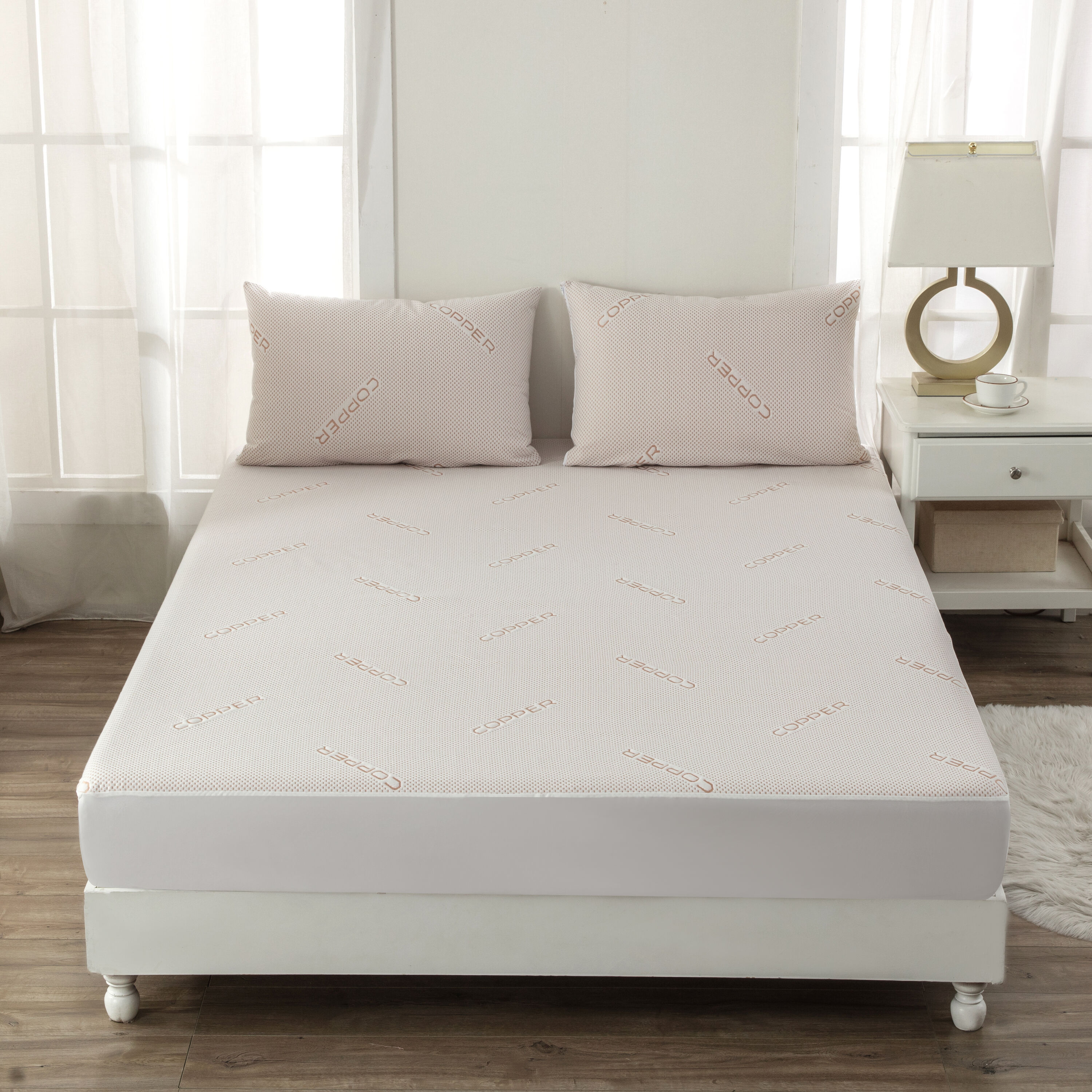 Bibb Home 12-in D Polyester King Mattress pad