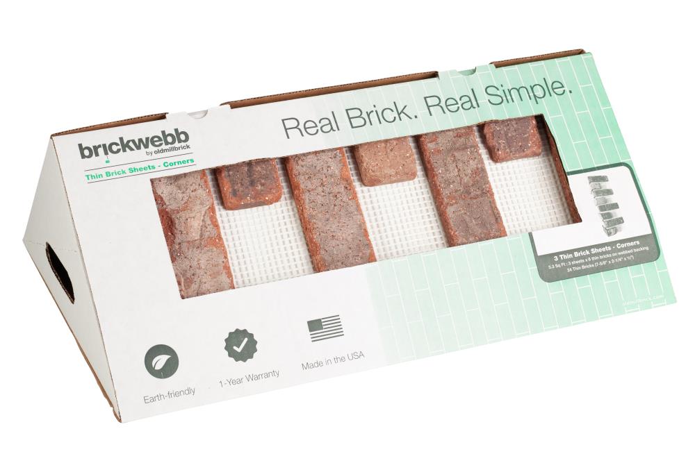 Reviews for Old Mill Brick Brickwebb Castle Gate Thin Brick Sheets - Flats  (Box of 5 Sheets) - 28 in. x 10.5 in. (8.7 sq. ft.)