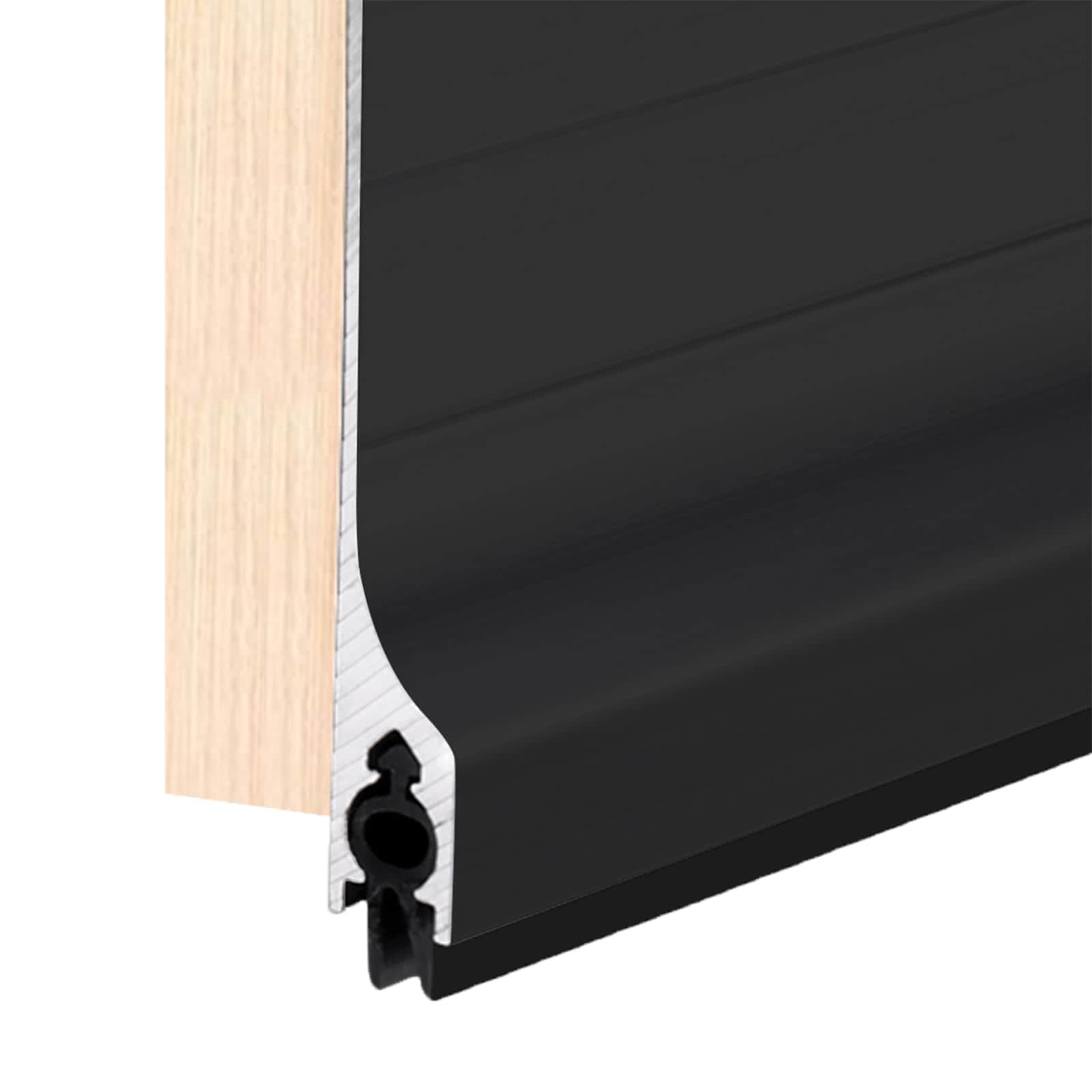 Justincity Door Metal Draft Stopper 32 inches Aluminum Mouse Blocker with Rubber Sweep Seal for Under Door Gap up to 1-1/8 inch Black #LJT0819J0084