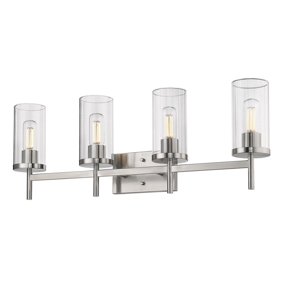 Golden Lighting 7011-BA4 PW-CLR Winslett 31.75-in 4 -Light Pewter Transitional Vanity light
