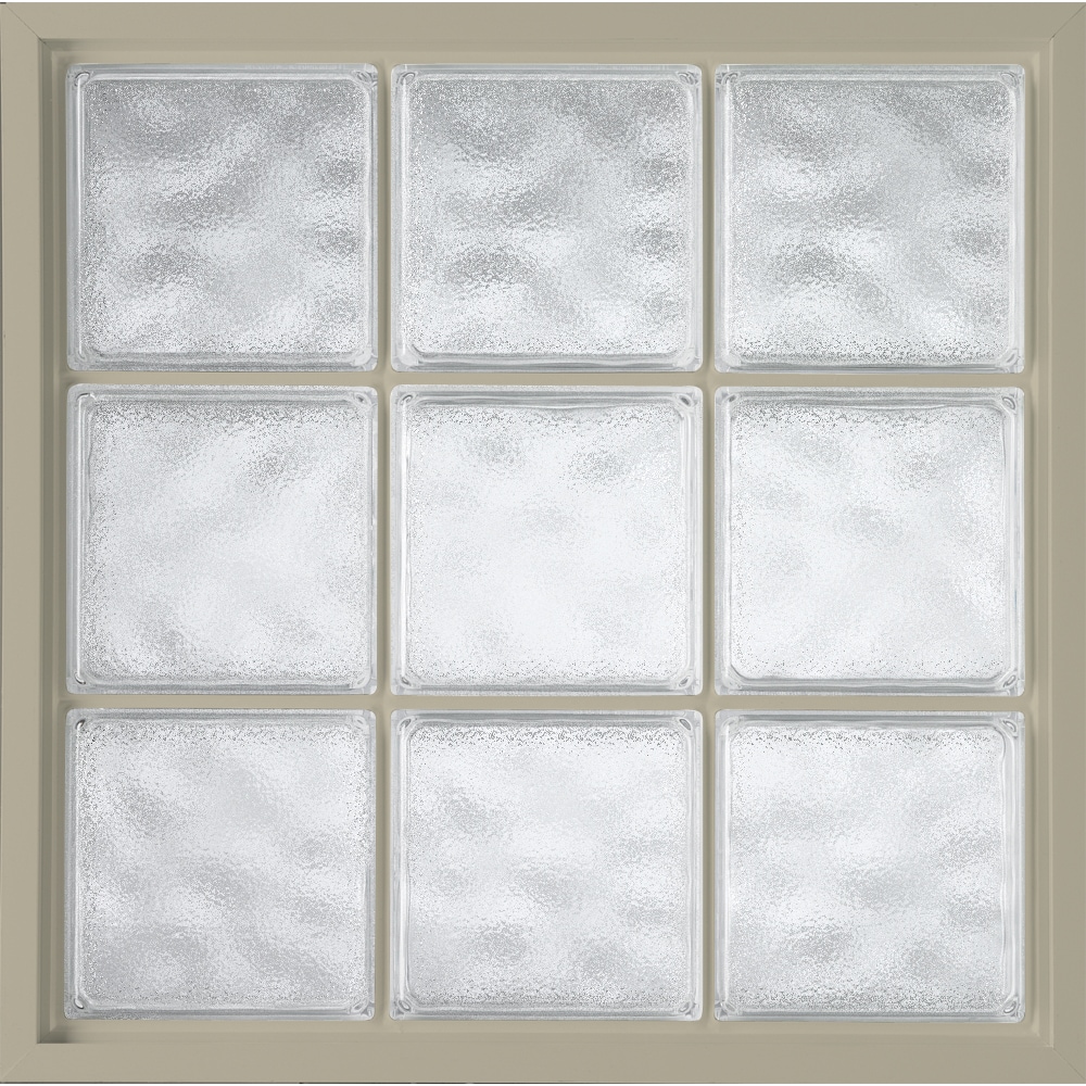 Hy-Lite 8PW3434TNV1500G Frosted 34-in x 34-in Vinyl New construction Acrylic Block Window