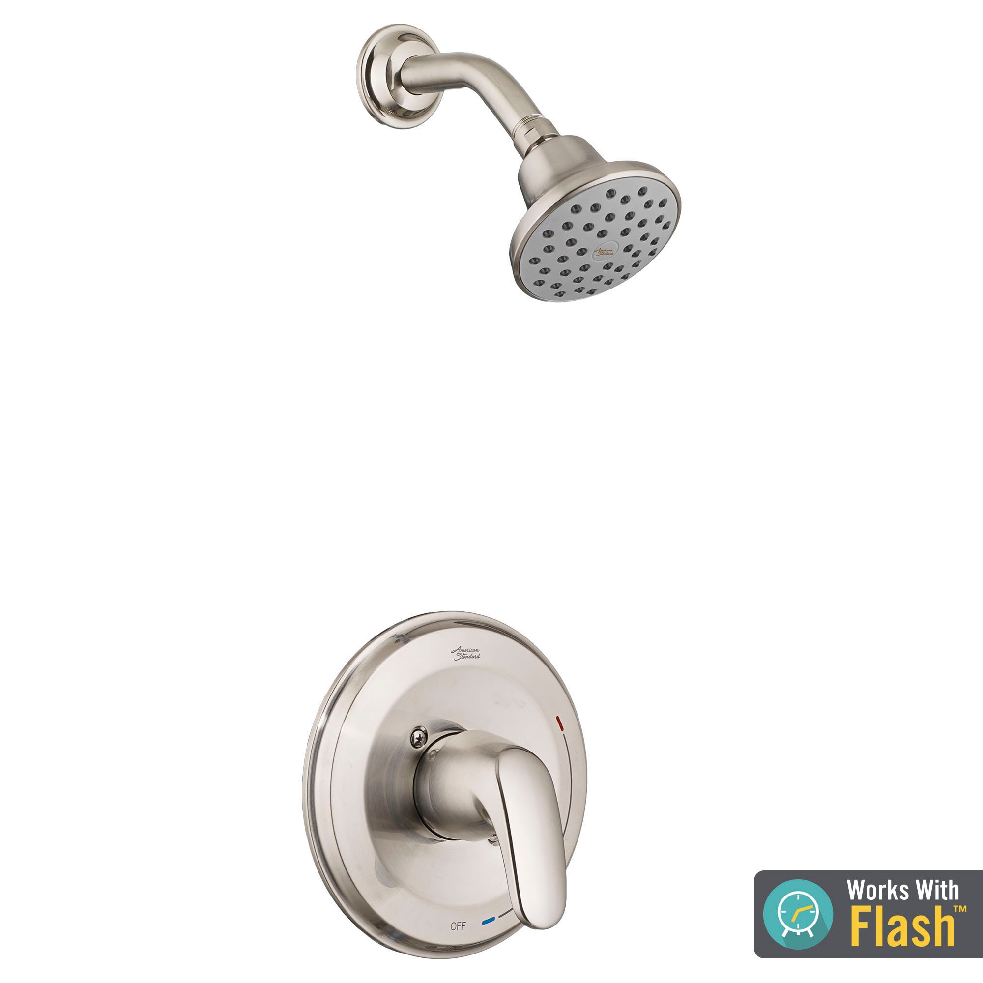 American Standard Colony Brushed Nickel 1-handle Multi-function Round Shower Faucet