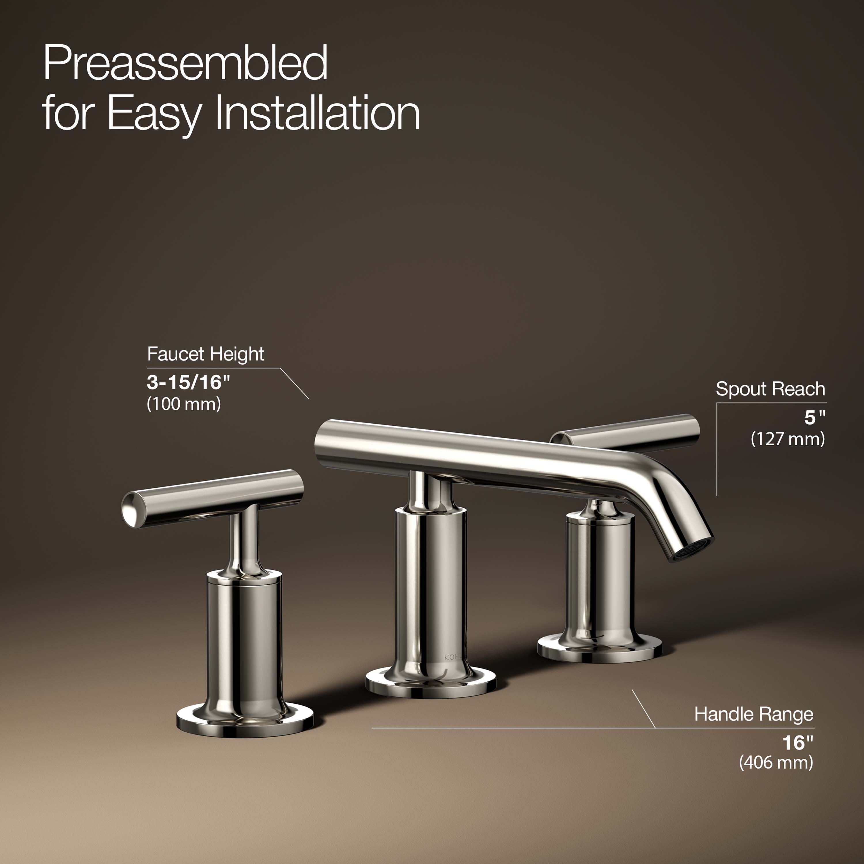 Purist Polished Nickel 8" Widespread Bathroom Faucet