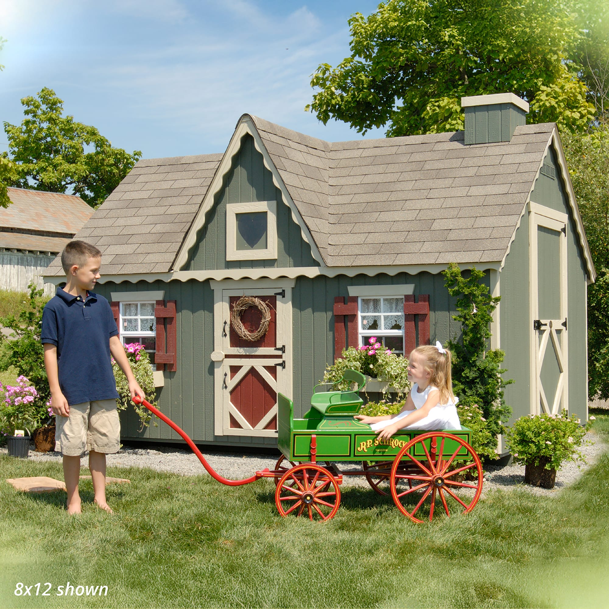 Little Cottage Co 8X12VP-PNK-FK-DR-LFT playhouses - View #6
