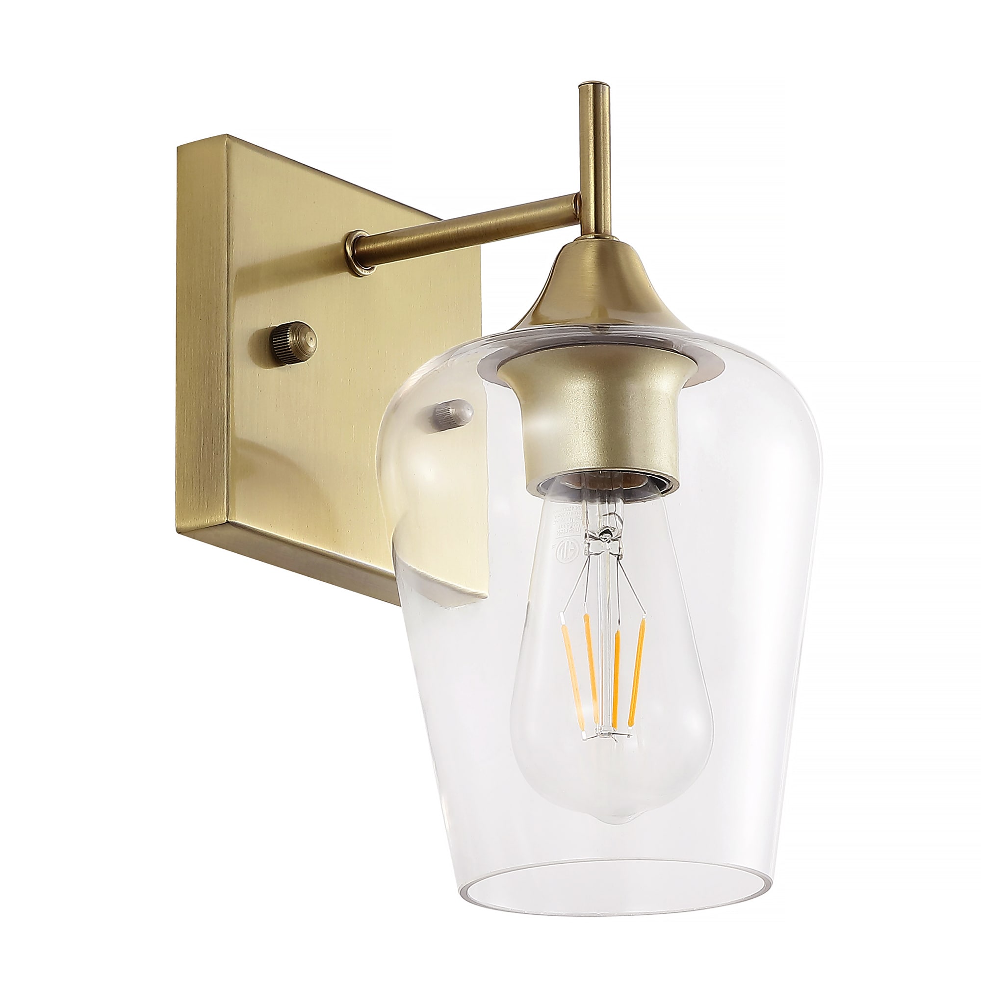 GETLEDEL LEFX-0101-GD 4.7-in W 1 -Light Gold Transitional Wall Sconce