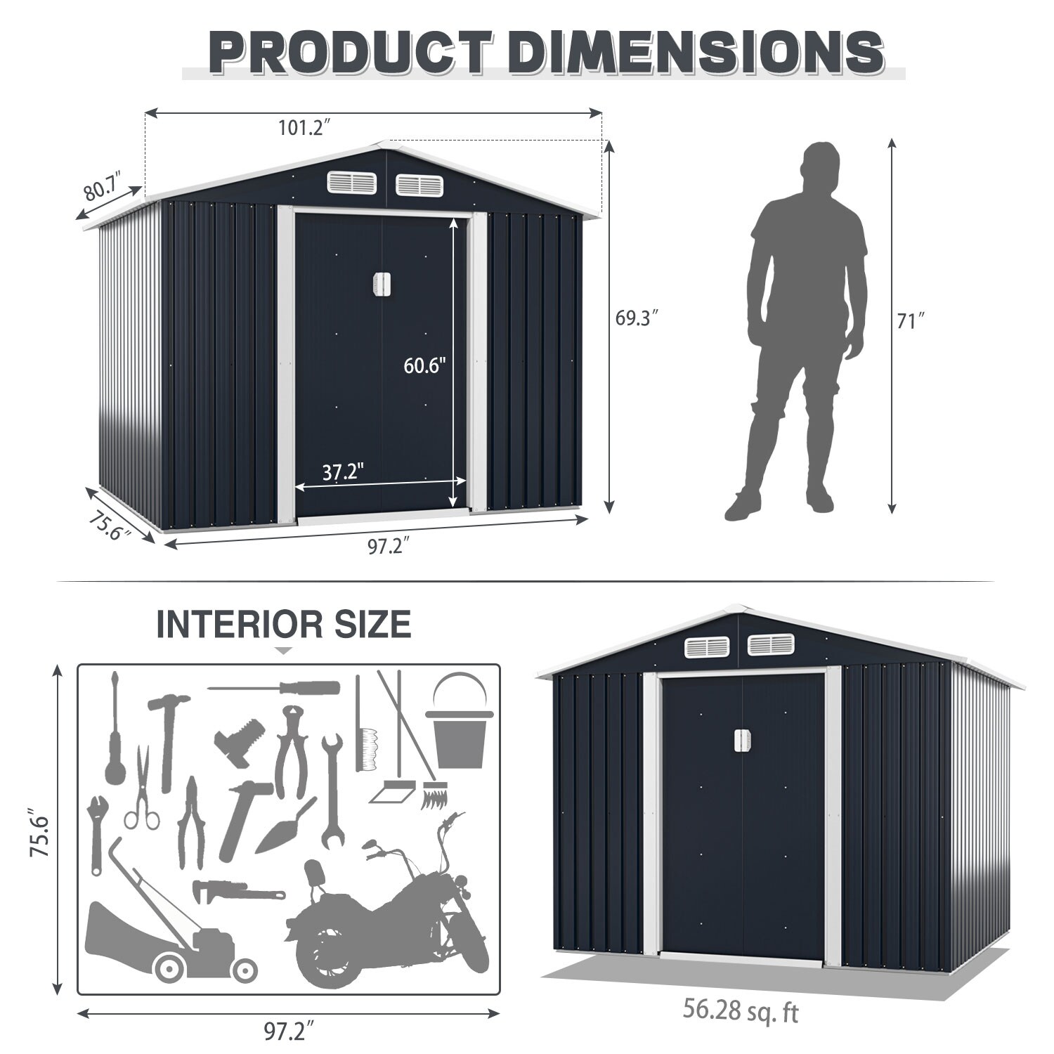 Jaxpety HG61P0735 Metal-Storage-Buildings-Sheds - View #9