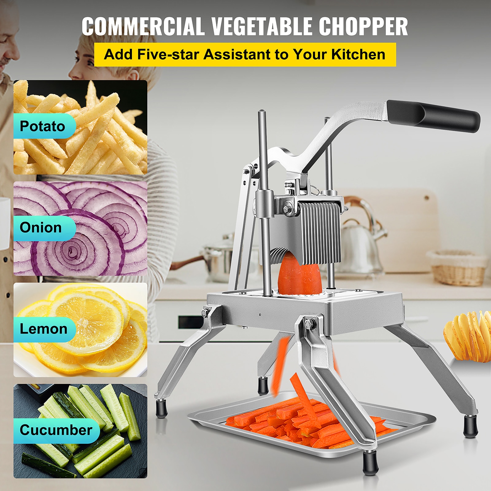 VEVOR 1400-Speed Cast Aluminum and Chromium-plated Steel  Commercial/Residential Food Slicer in the Food Slicers department at