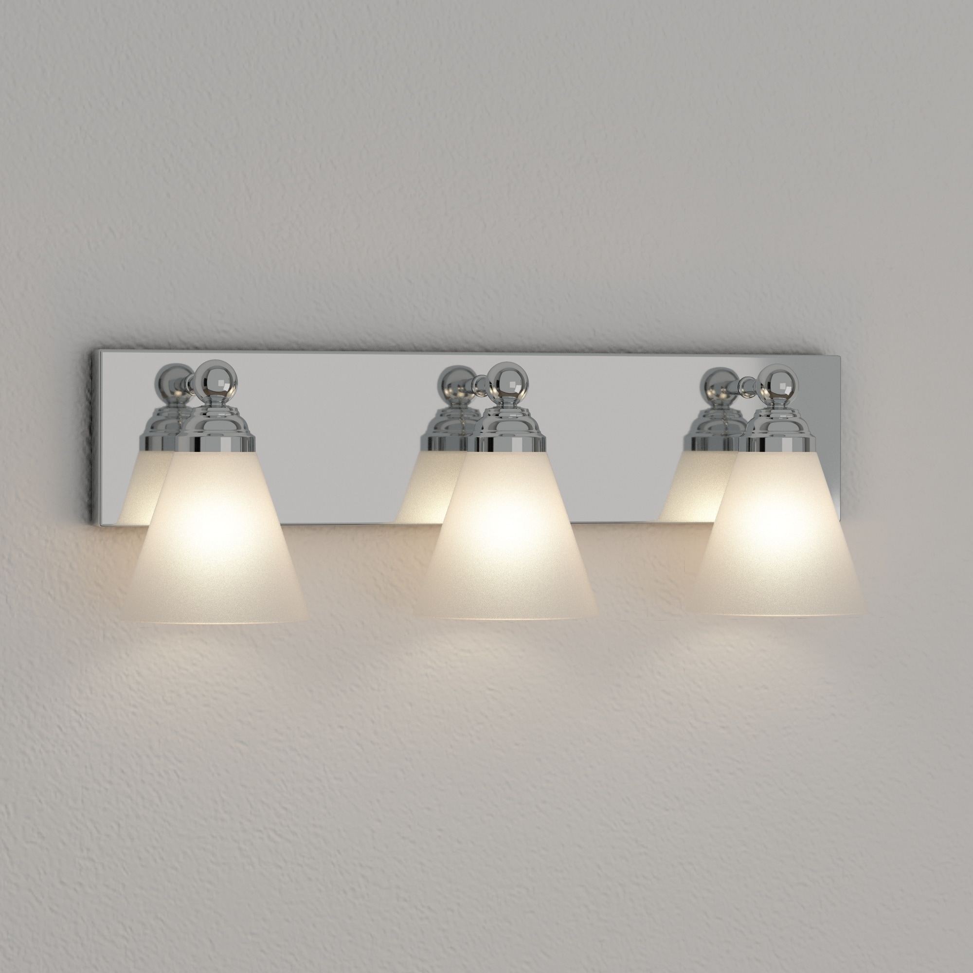 Hudson Chrome 21.75" Modern Wall Bath Bar with White Opal Glass