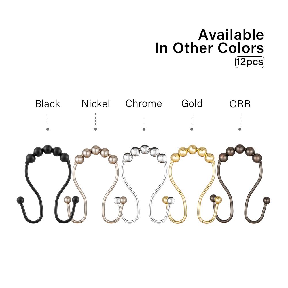 Utopia Alley 12-Pack Black Double Shower Curtain Hooks in the Shower Rings  & Hooks department at