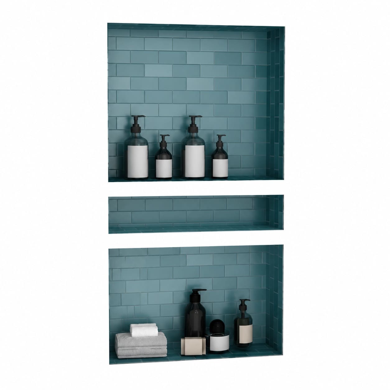 Aoibox  16 x 34 in Recessed Shower Niche Waterproof ABS Tile Ready Flush Mount Horizontal or Vertical