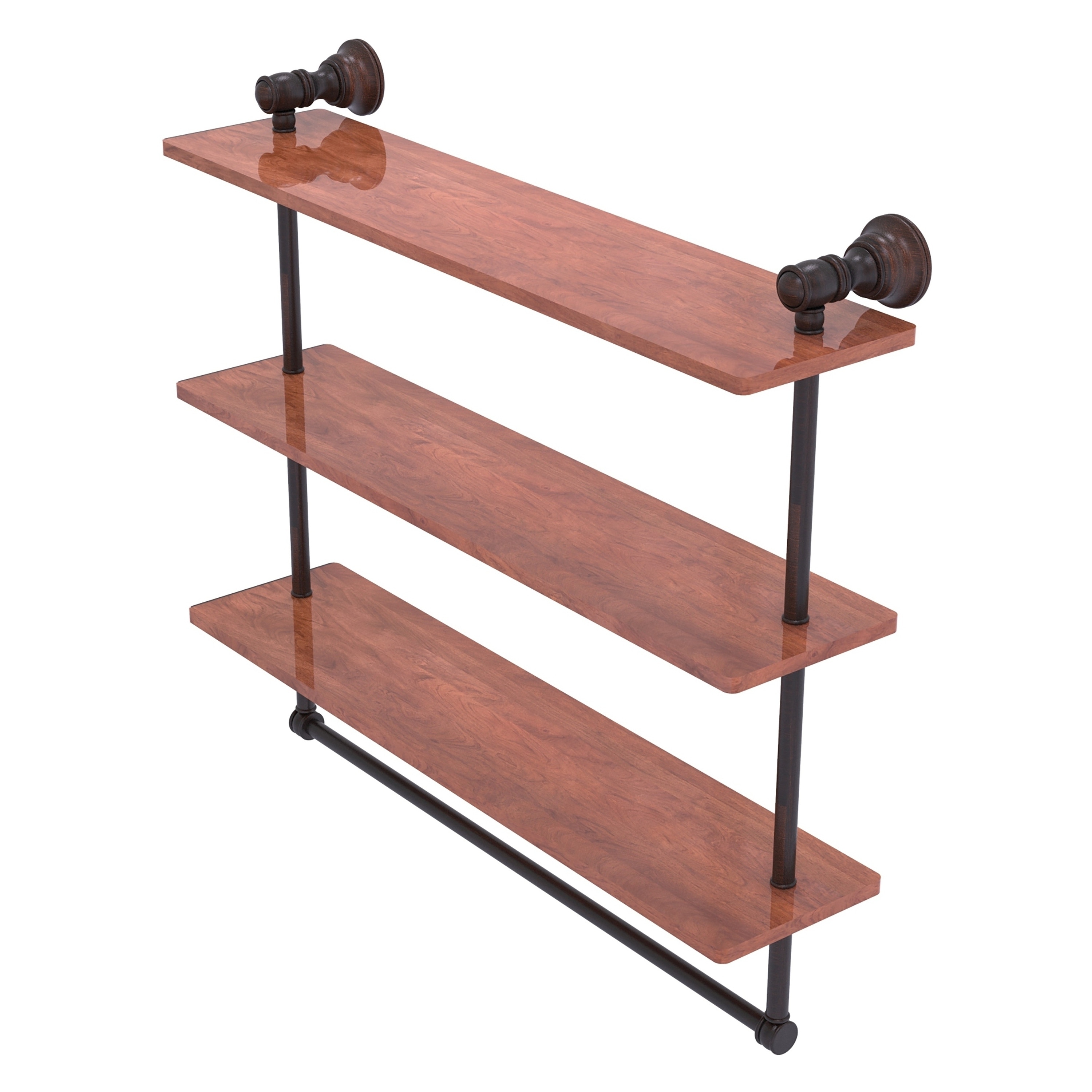 Allied Brass CL-5-22TB-IRW-VB Carolina Venetian Bronze 3 -Tier Wall mount Corner Bathroom Shelf ( 22-in x 19.7-in x 5-in )