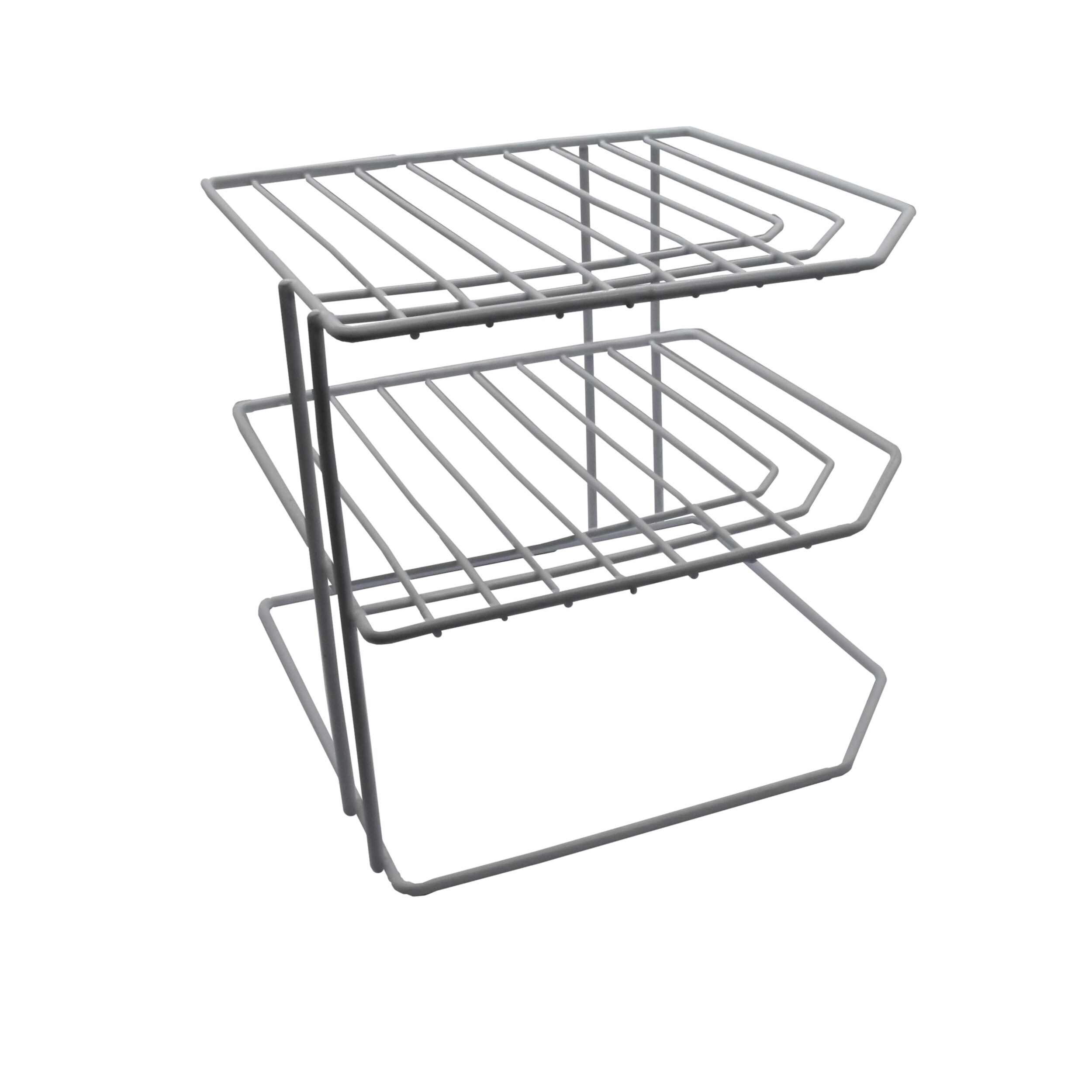 Style Selections 9.25-in W x 8.07-in H 3-Tier Freestanding Metal Plate Rack  at