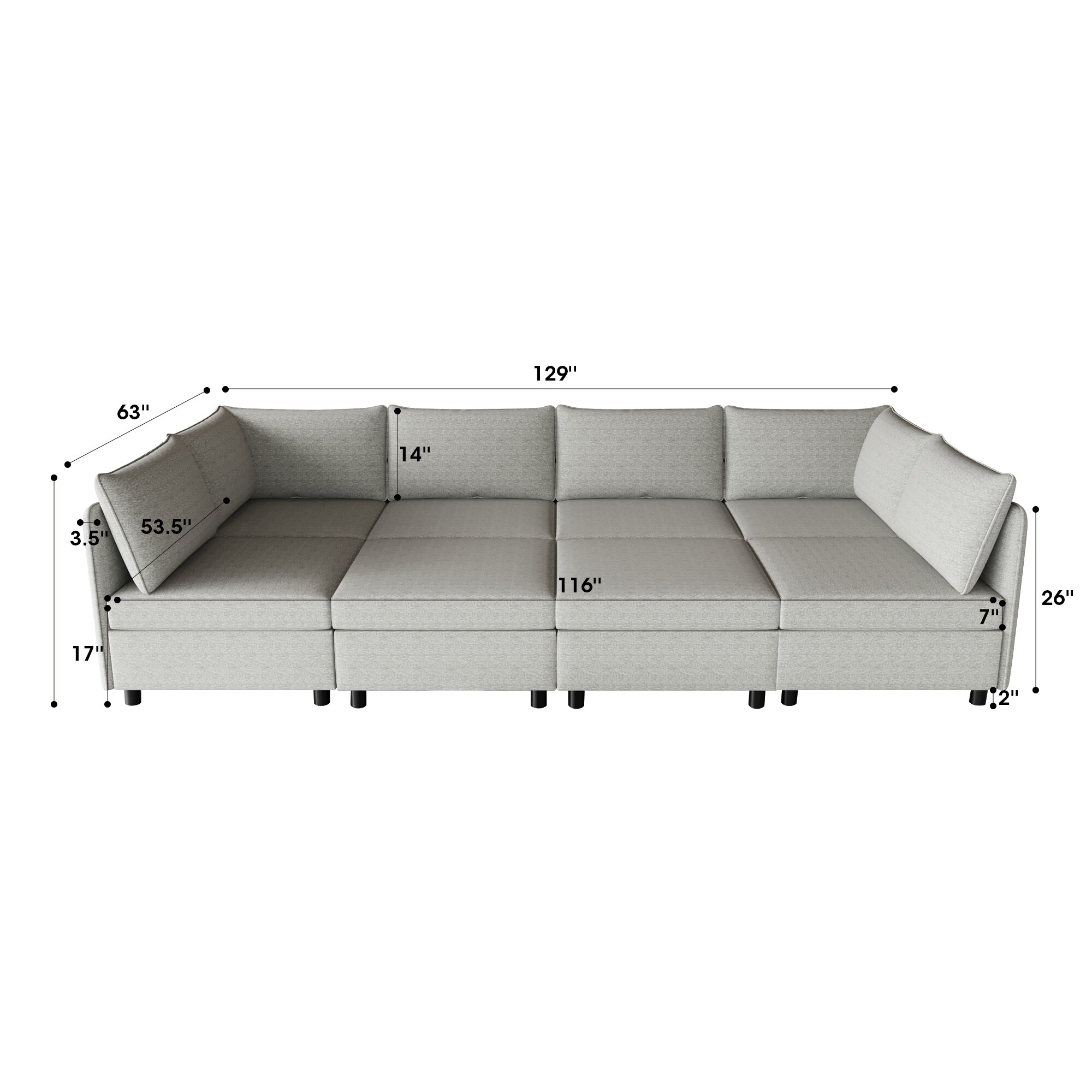 SINOFURN SYA370088BN Sofas-Loveseats - View #5