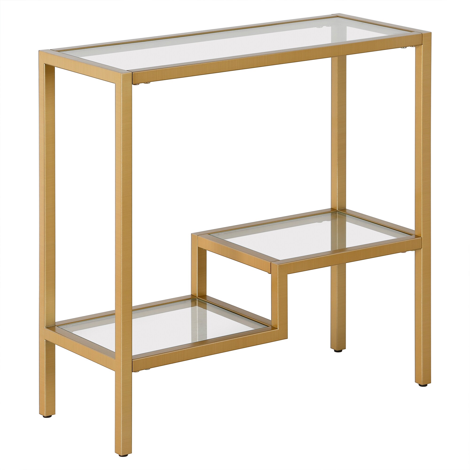 Hailey Home ST1315 Lovett 24-Inches W x 24-Inches H Brass Glass Rectangular Modern End Table Assembly Required