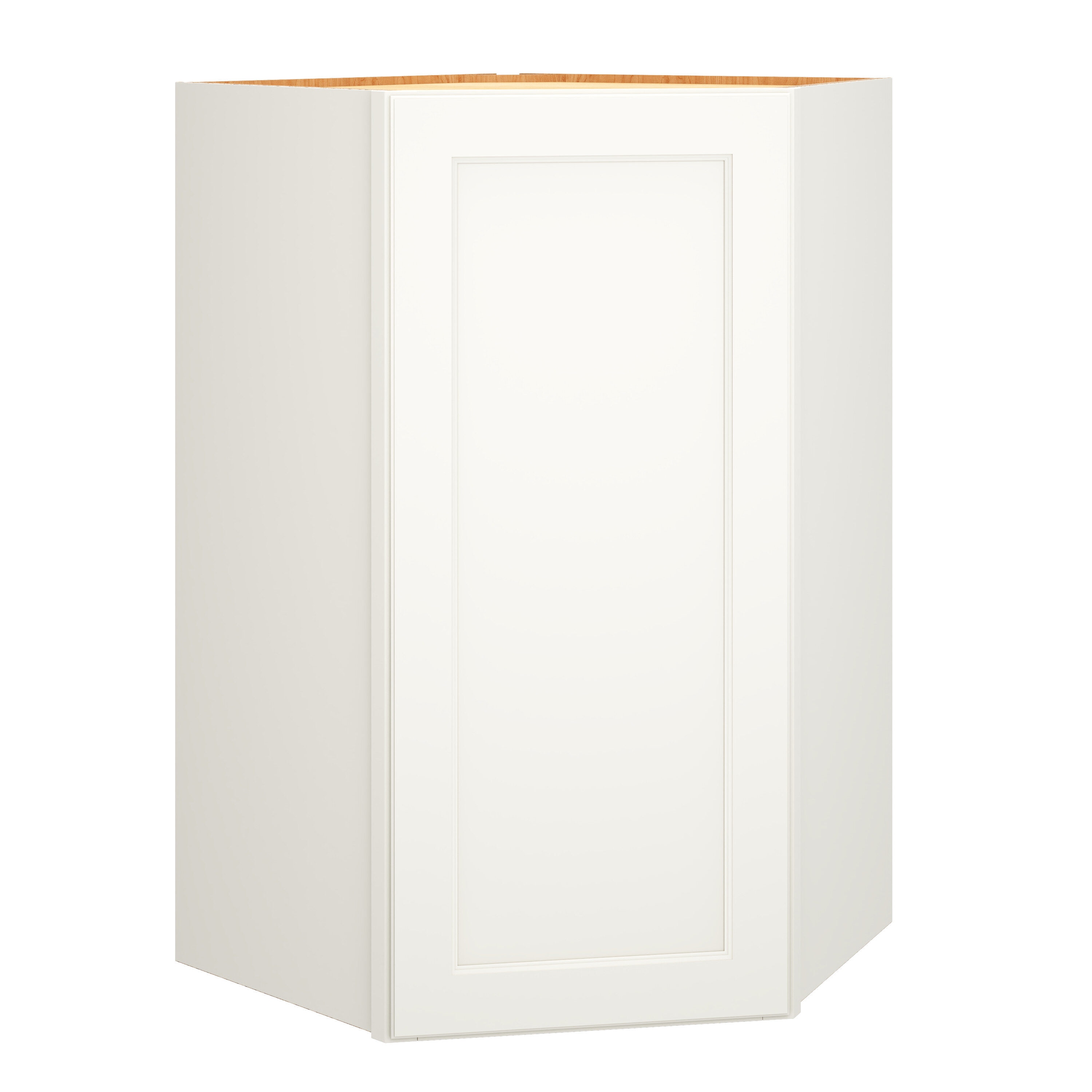 Diamond Express Macaulay 42-in W x 42-in H x 24-in D White Diagonal Corner Wall Fully Assembled Plywood Cabinet (Recessed Panel Square Style)