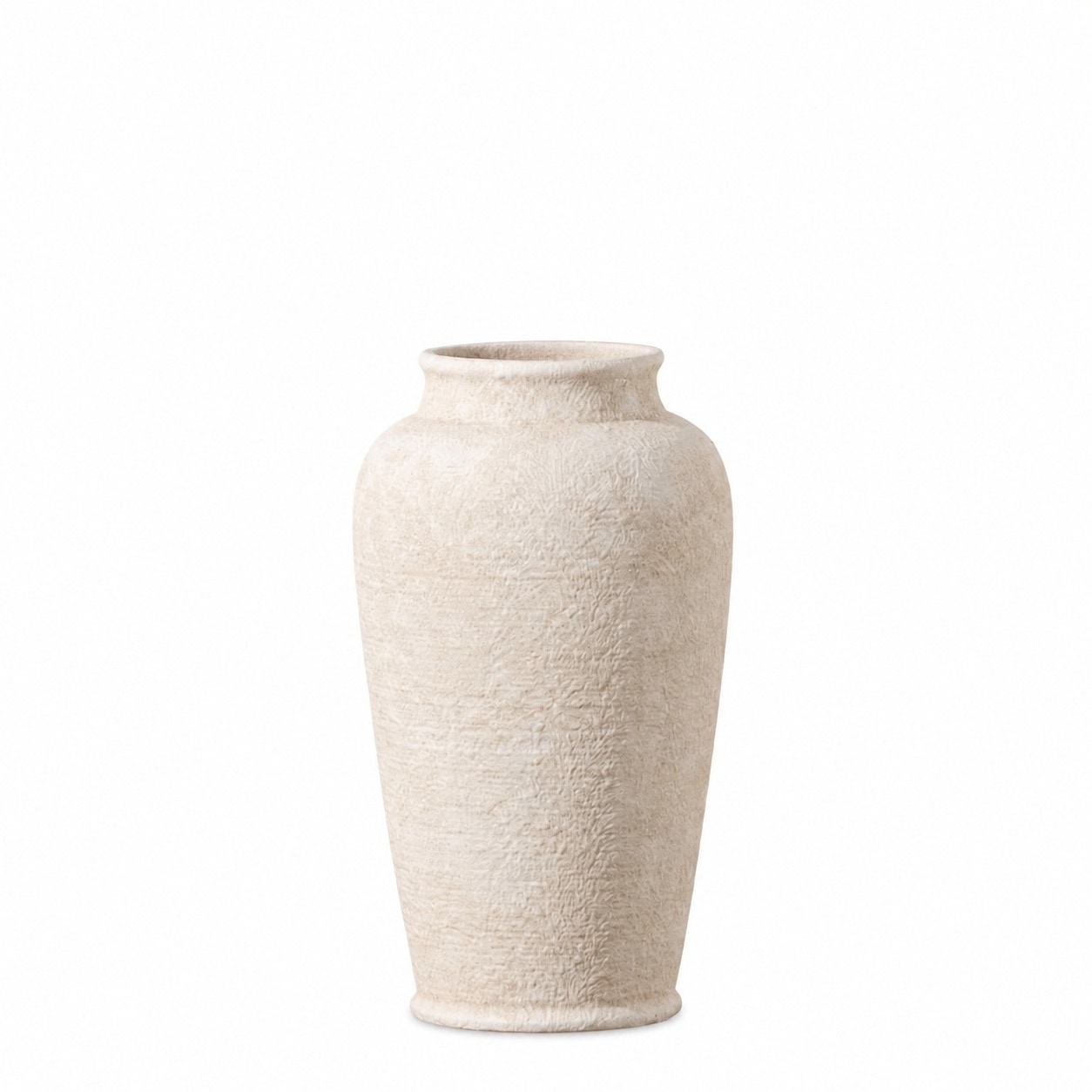 Etokfoks -  Ceramic 11 in White Terra Cotta Decorative Vase Hand Painted Waterproof Rustic Farmho...
