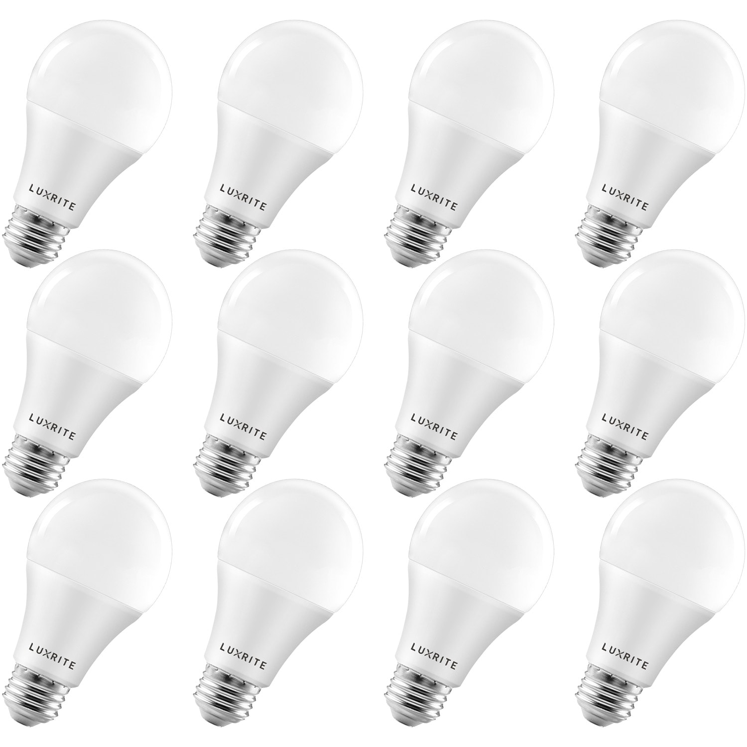 Luxrite LR21444-12PK 100 -Watt EQ A19 Neutral white Medium base (E-26) Dimmable LED General purpose Light Bulb 12 -Pack