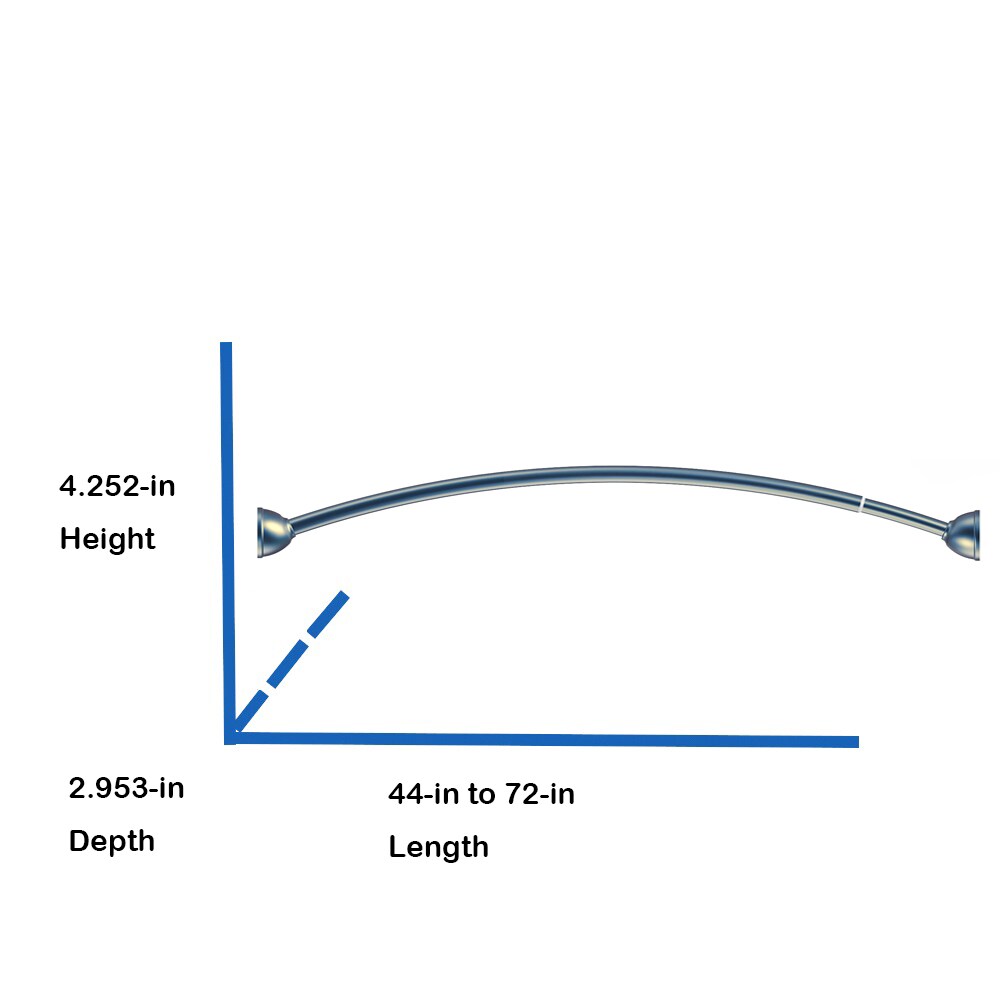 allen + roth 44in to 72in Brushed Nickel Fixed Single Curve