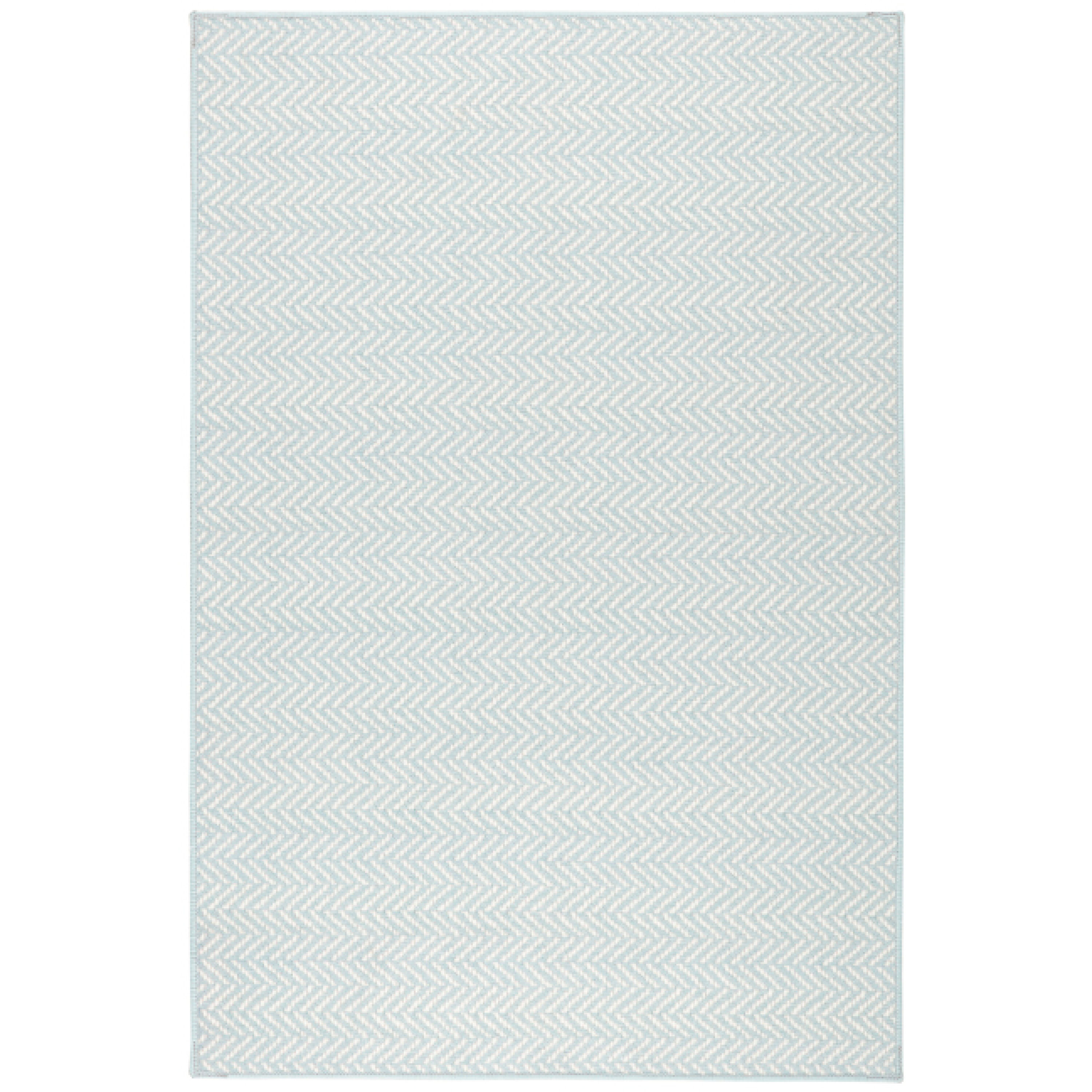 DASH & ALBERT DA2040-35 3 x 5 (ft) Polyester Swedish Blue Rectangular Indoor Geometric Coastal Machine washable Area rug