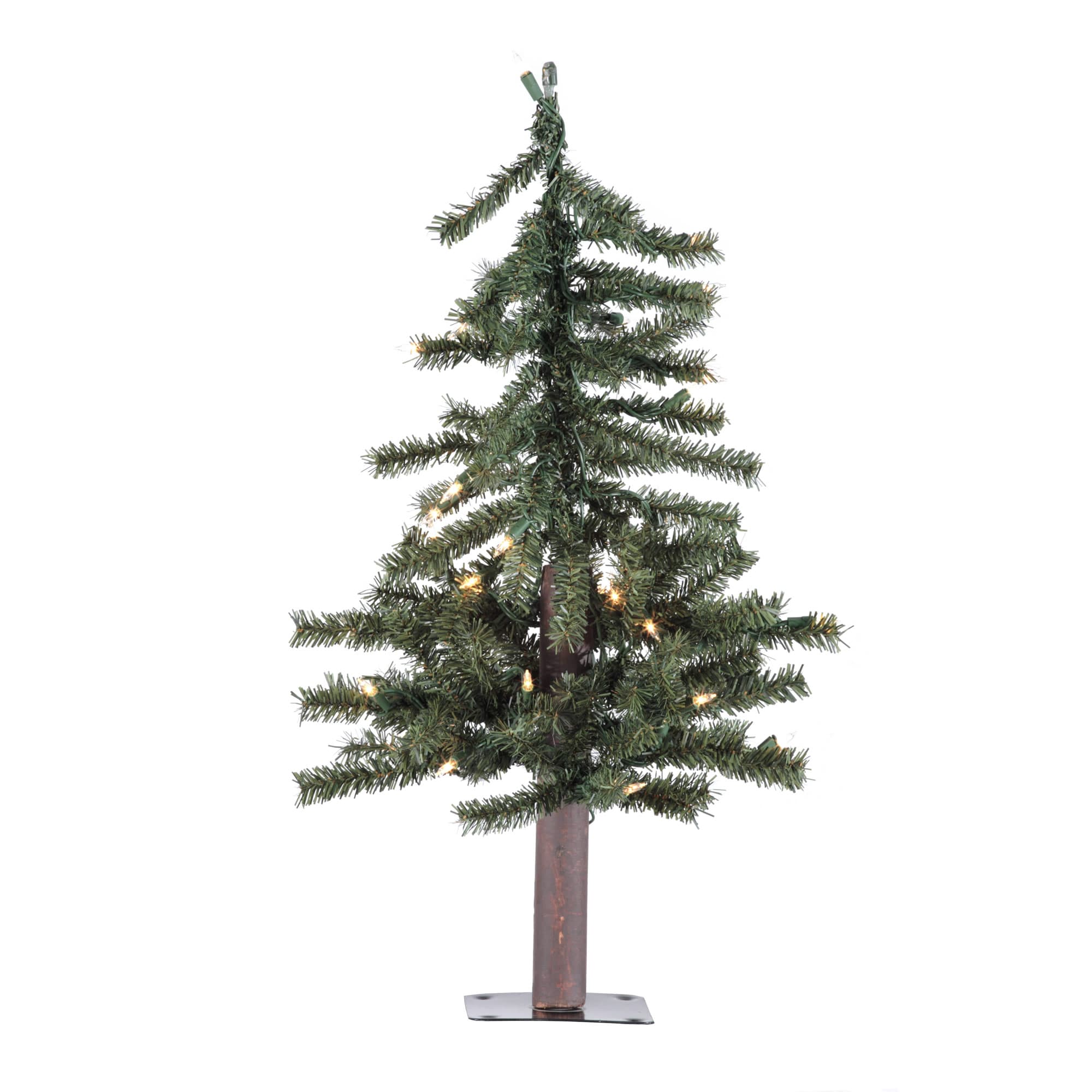 Vickerman A805121LED 2-ft Alpine Pre-lit Artificial Christmas Tree with White LED Lights