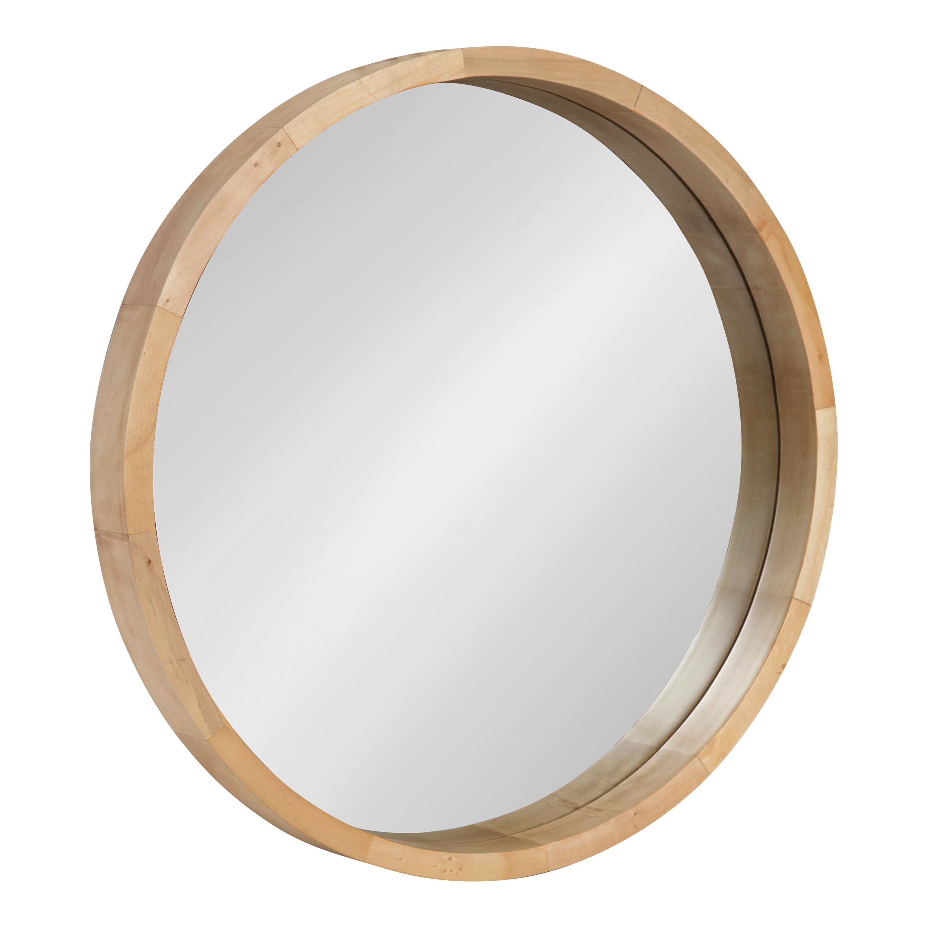 Kate and Laurel 214807 Hutton 22-in W x 22-in H Round Natural Framed Wall Mirror