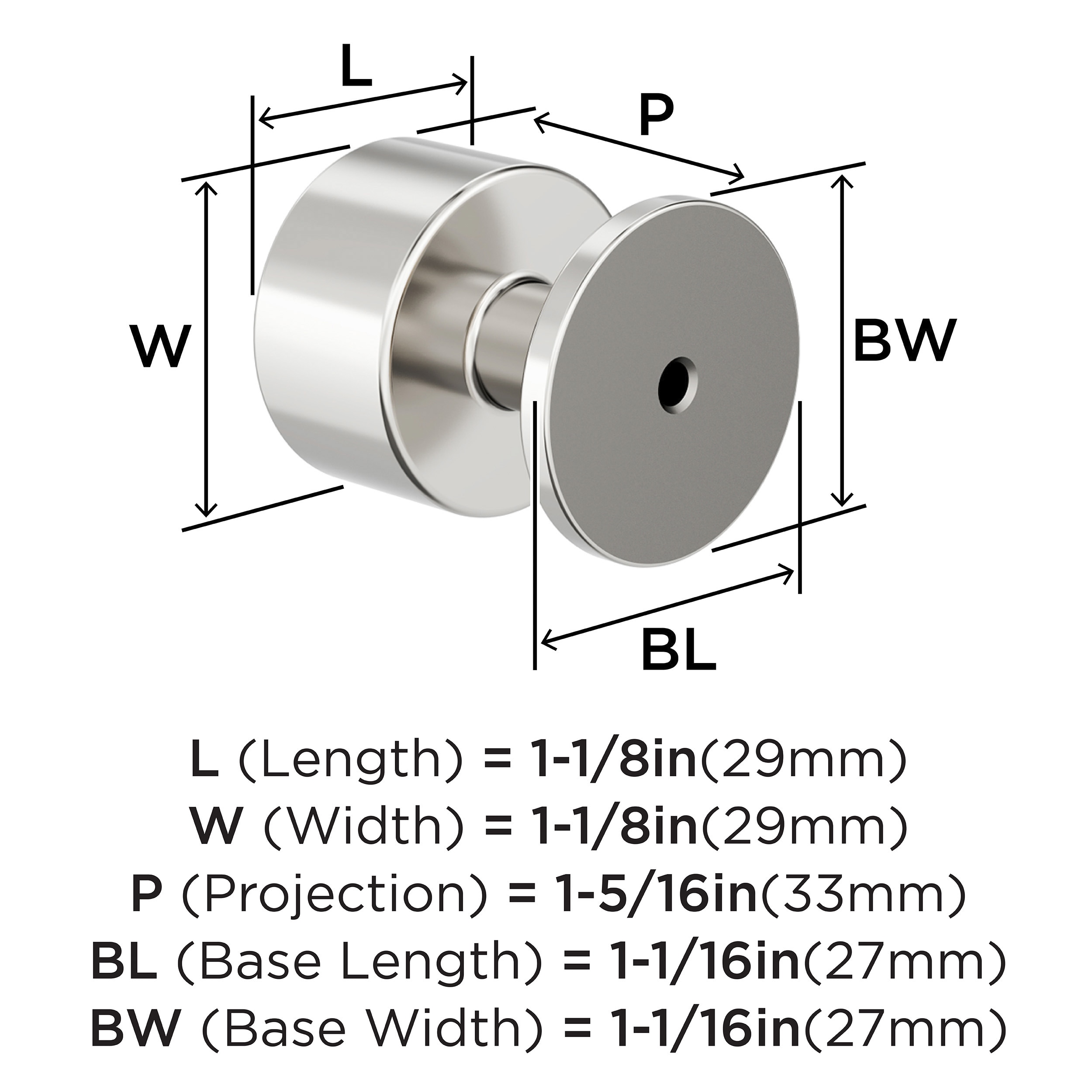 Amerock BP37492PN Cabinet-Knobs - View #4
