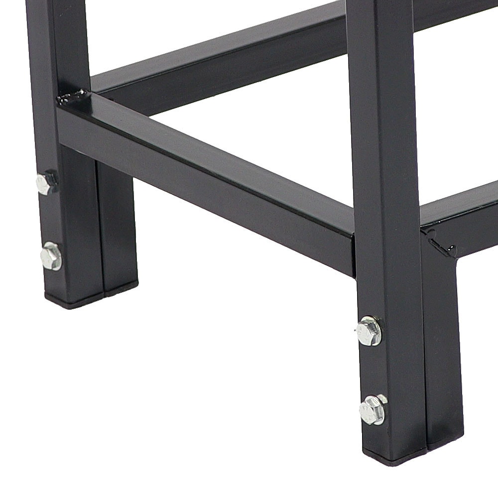 Black Steel Indoor/Outdoor Firewood Log Rack with Protective Cover