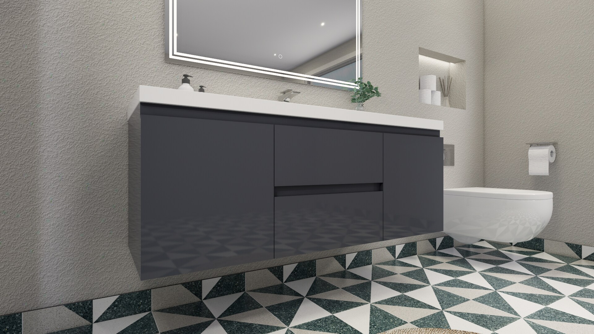 Moreno Bath MOB60S-GR Bath-Vanity-Combo - View #3