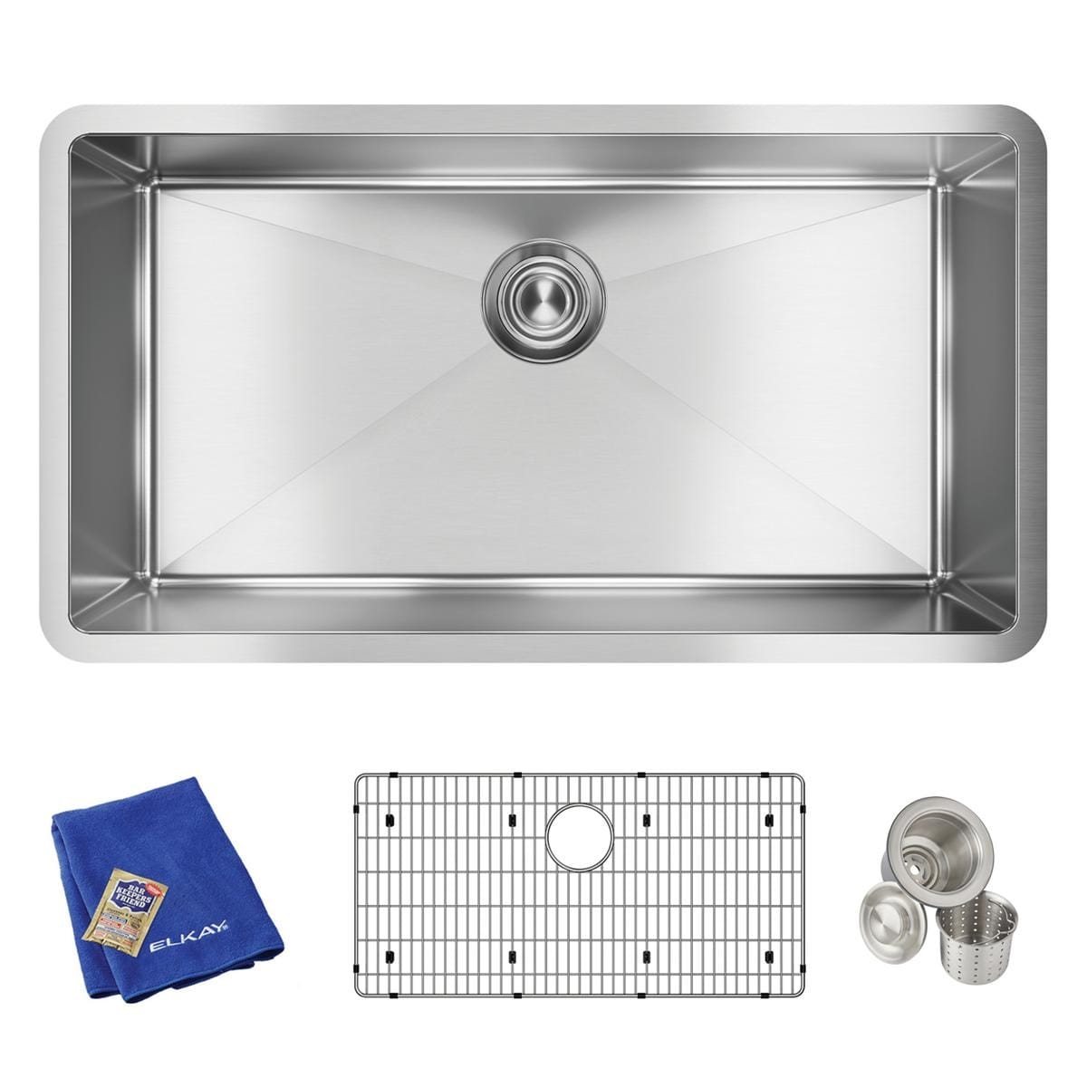 Elkay Crosstown 32.5" Stainless Steel Single Bowl Undermount Sink Kit