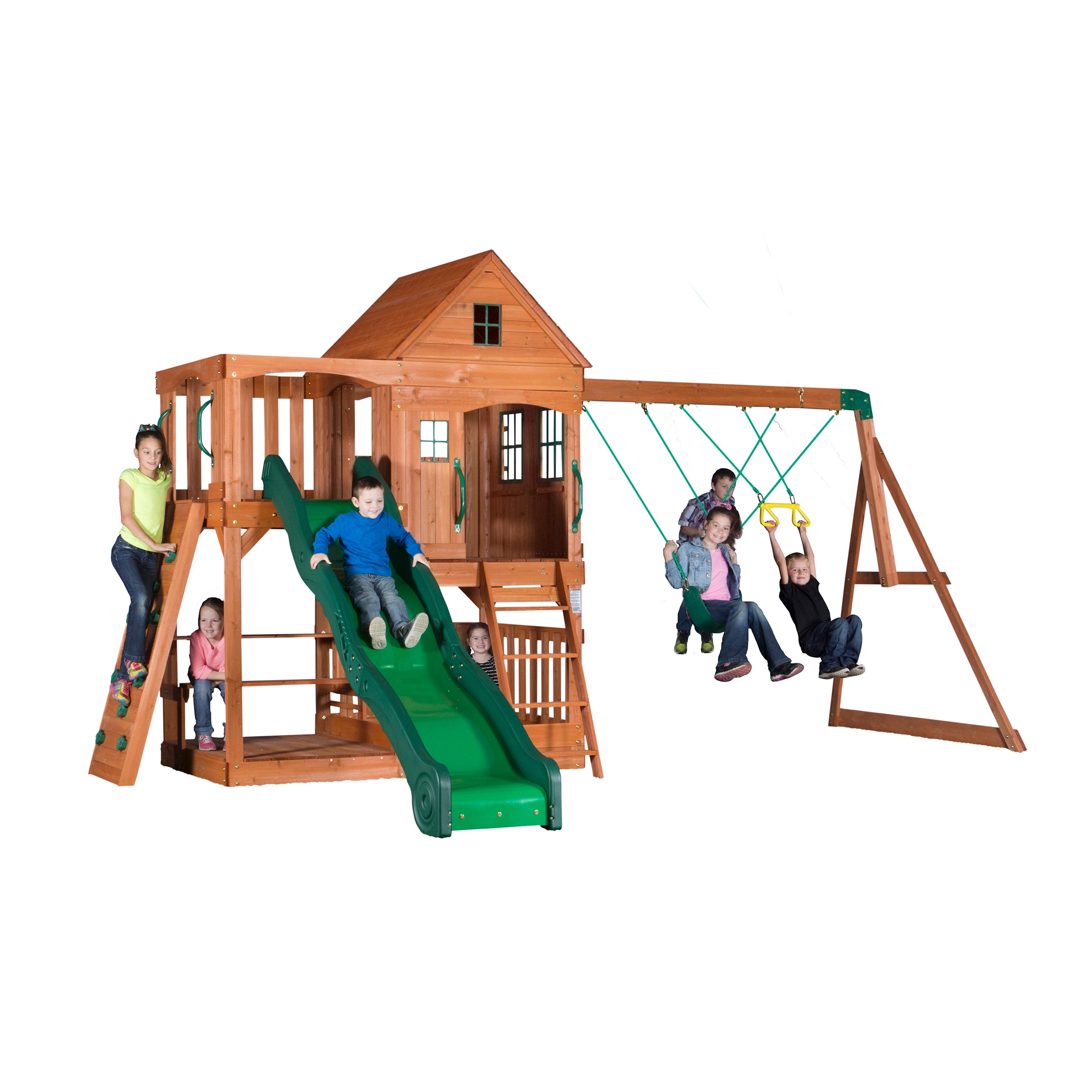 Backyard Discovery Hillcrest Residential Wood Playset with Slide