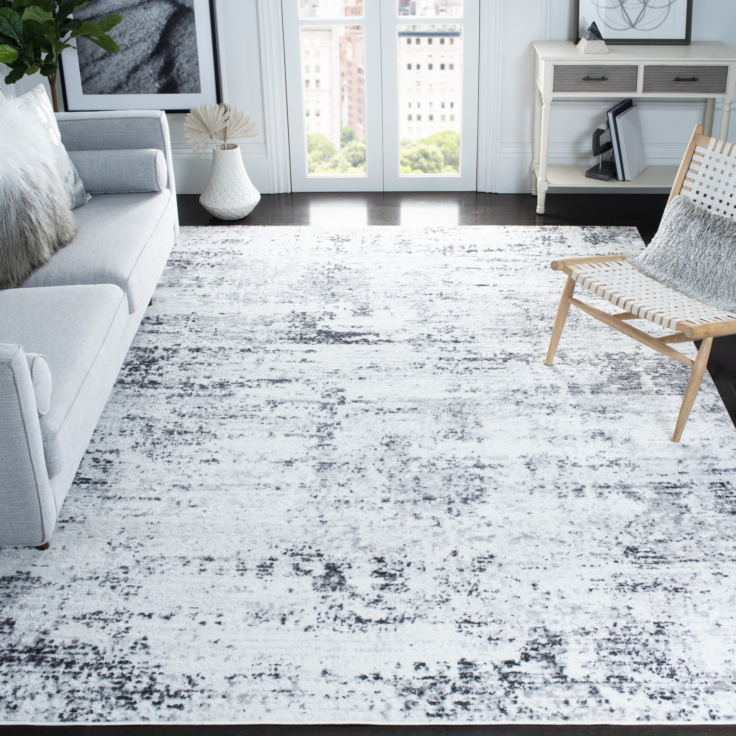 Amelia 700C Ivory Grey 12ft x 18ft Oversized Rug