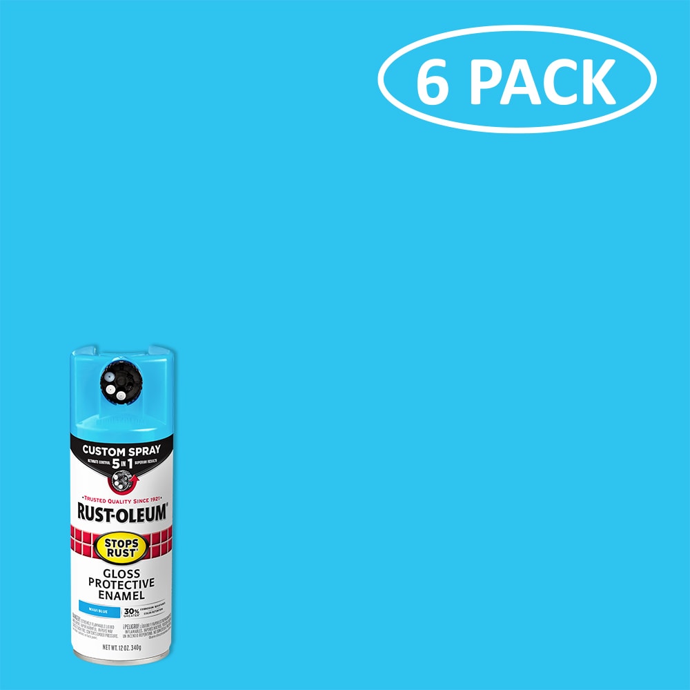 Rust-Oleum Stops Rust 12 oz. Protective Enamel Gloss Maui Blue Spray Paint (6-pack)